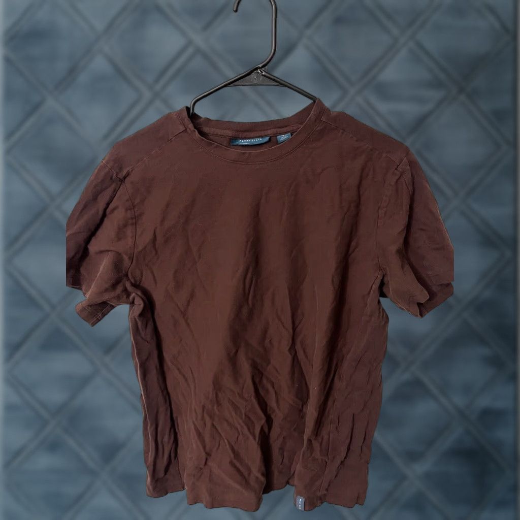 Perry Ellis VINTAGE Perry Ellis Logo T-Shirt Men Medium Burgundy Cotton Blend Short Sleeve Size US M / EU 48-50 / 2 - 1 Thumbnail