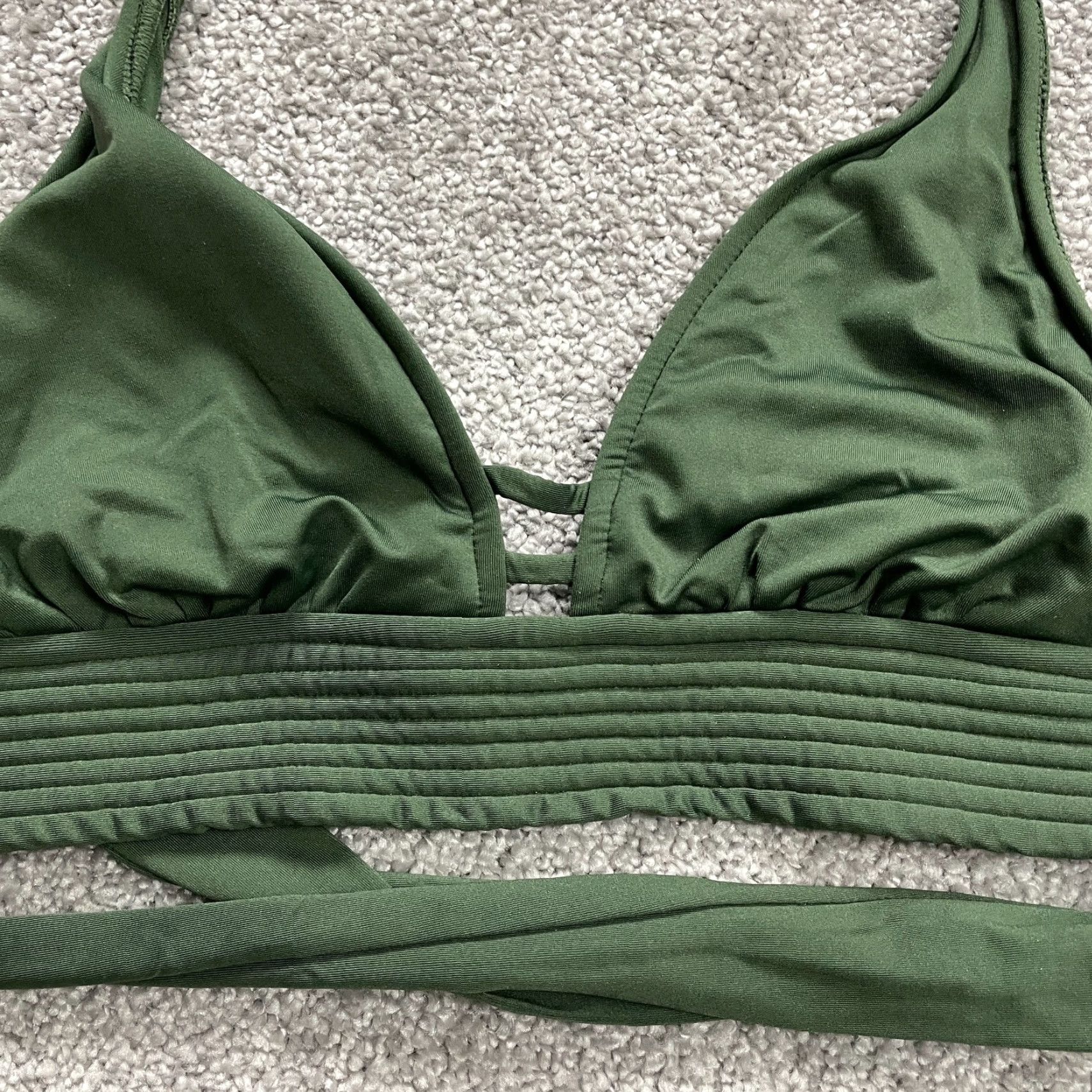 Vintage Kona Sol Women's Small Green Padded Halter Bikini Top Swimsuit Beach Summer Surf Size S / US 4 / IT 40 - 4 Thumbnail