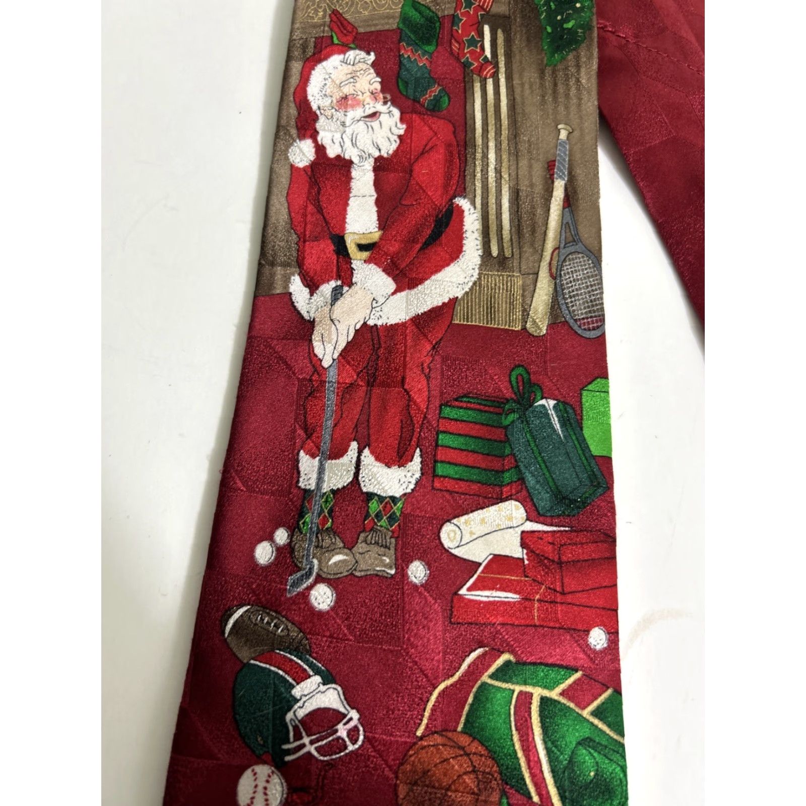 Vintage **CHRISTMAS NECKTIE MMG RED SANTA GOLF MEN'S** User: **RED CHRISTMAS NECKTIE MMG SANTA GOLF MEN'S** Size ONE SIZE - 3 Thumbnail