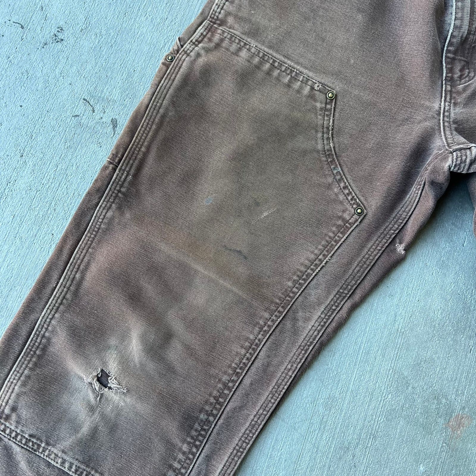 Carhartt × Vintage Carhartt brown faded double knee work wear carpenter pants Size US 31 - 7 Thumbnail
