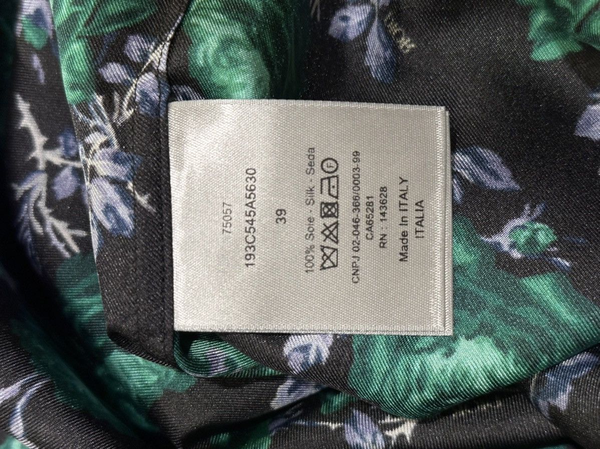 Dior Dior x Kim Jones Green Rose Print Silk Button Up Shirt Size US M / EU 48-50 / 2 - 7 Thumbnail