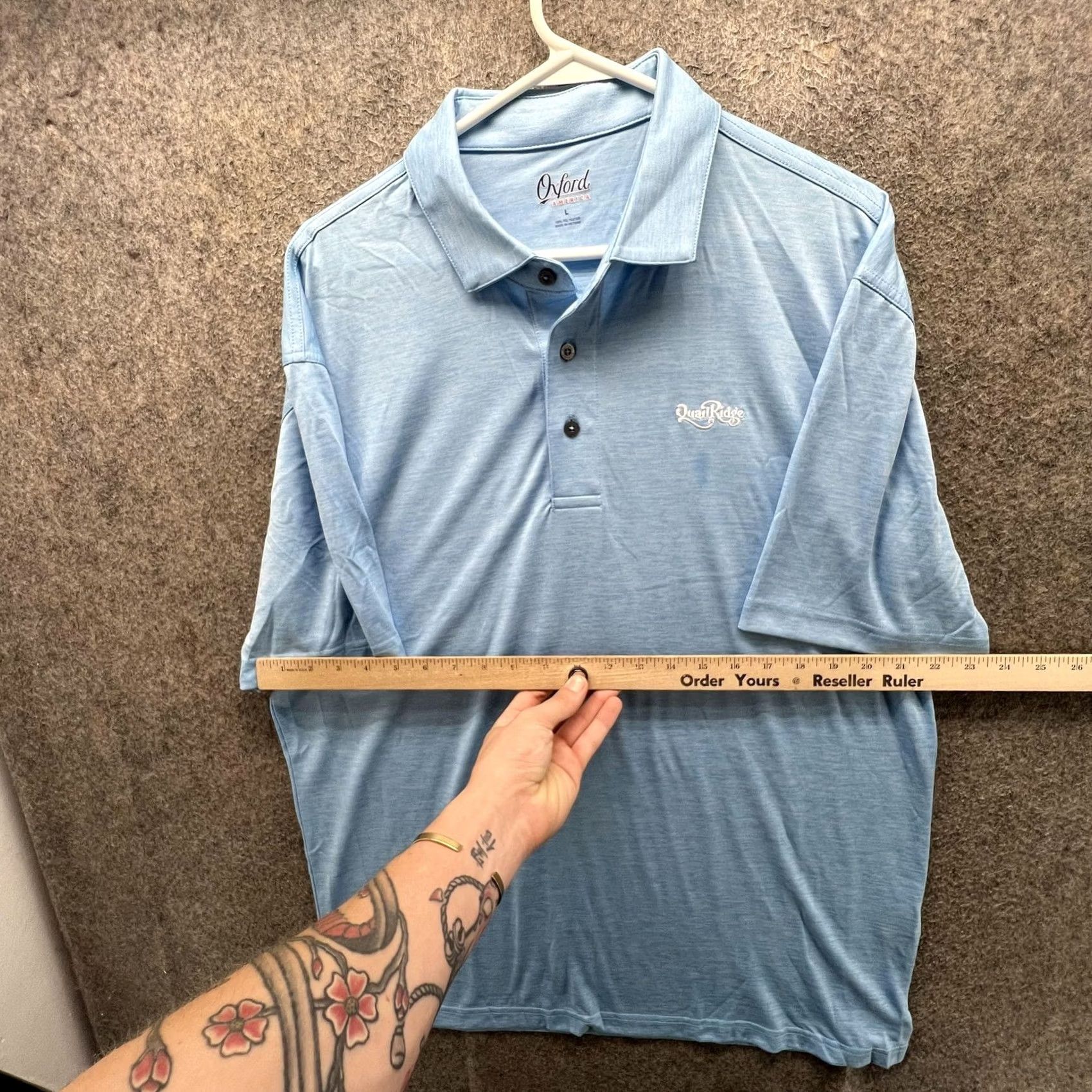 Vintage VINTAGE Oxford America Polo Shirt Mens L Blue Solid Quail Ridge Logo Golf Casual Size US L / EU 52-54 / 3 - 3 Thumbnail