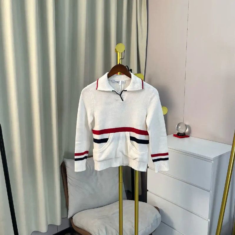 Dior Dior White Wool Women's Pullover Sweater 0089 Size L / US 10 / IT 46 - 1 Thumbnail