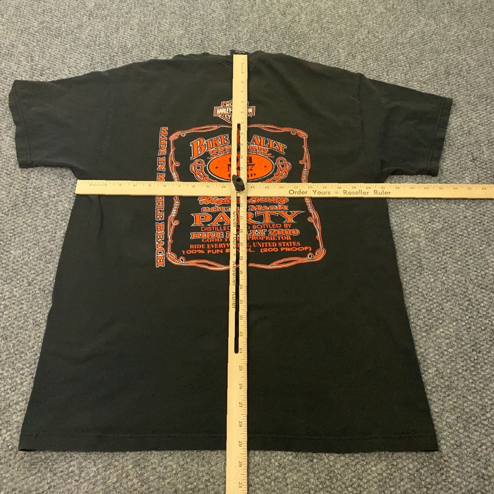 Harley Davidson VTG Harley-Davidson Shirt Mens L Black Whiskey No 7 Myrtle Beach Biker 1998 90s Grunge Logo T-Shirt Mens Black Harley-Davidson Shirt Size US L / EU 52-54 / 3 - 7 Thumbnail
