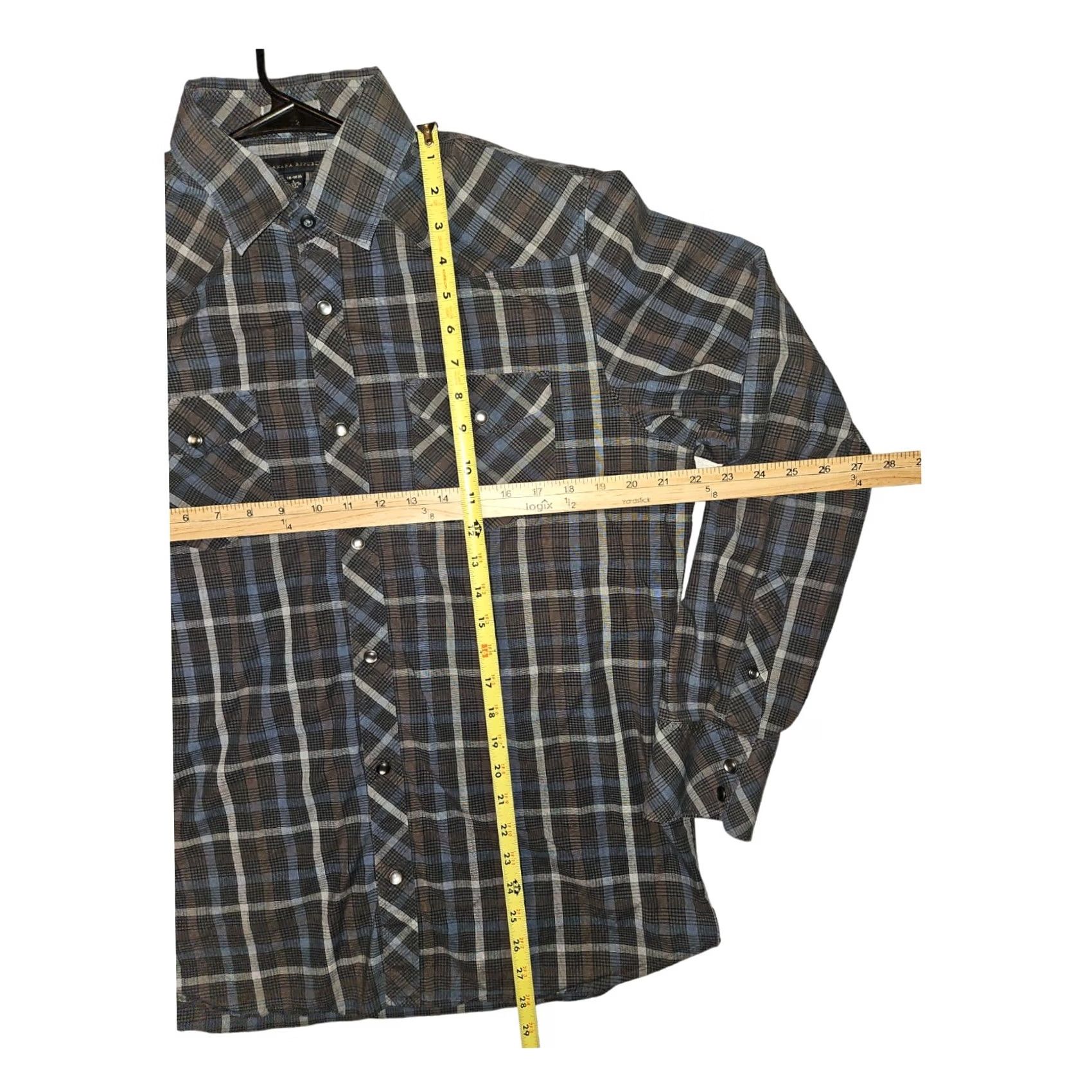 Banana Republic Banana Republic Pearl Snap Shirt Large Men's Tartan Gray Casual Western Cowboy Shirt Size US L / EU 52-54 / 3 - 3 Thumbnail