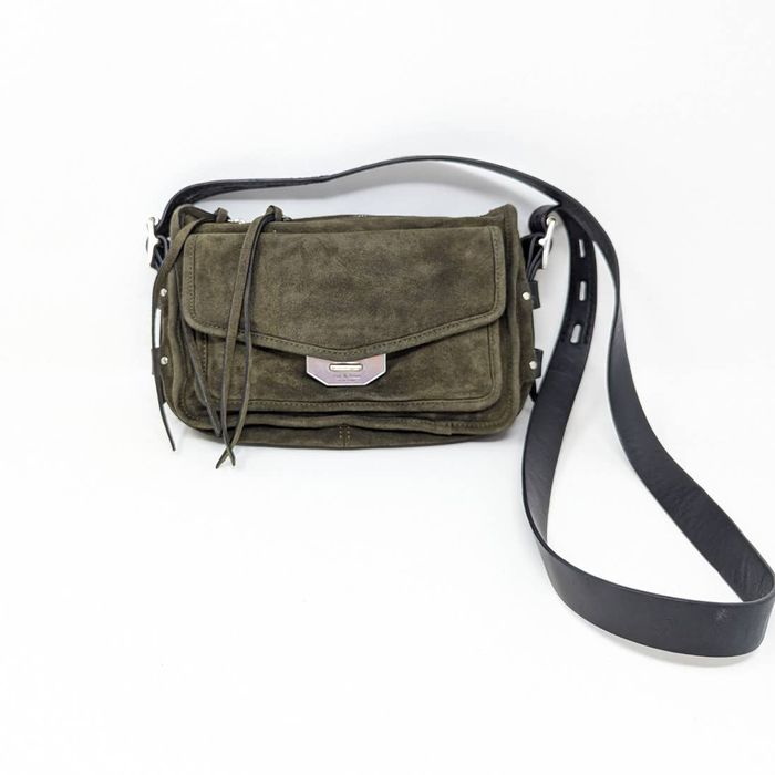 Rag & Bone Rag & Bone Mini Field Messenger Crossbody Suede Bag Green