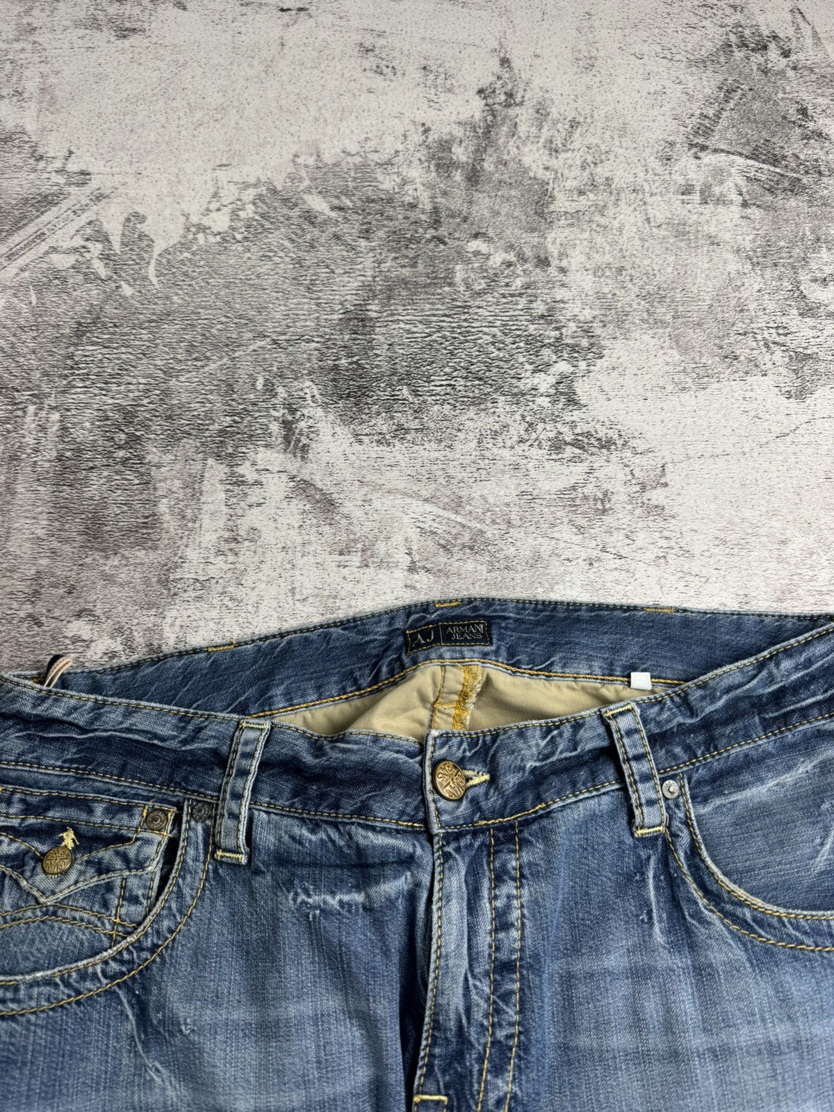 Emporio Armani Armani Vintage 007 Indigo 36 Size Blue Hip Hop Wide Baggy Jeans Pants Trousers Size US 36 / EU 52 - 16 Thumbnail