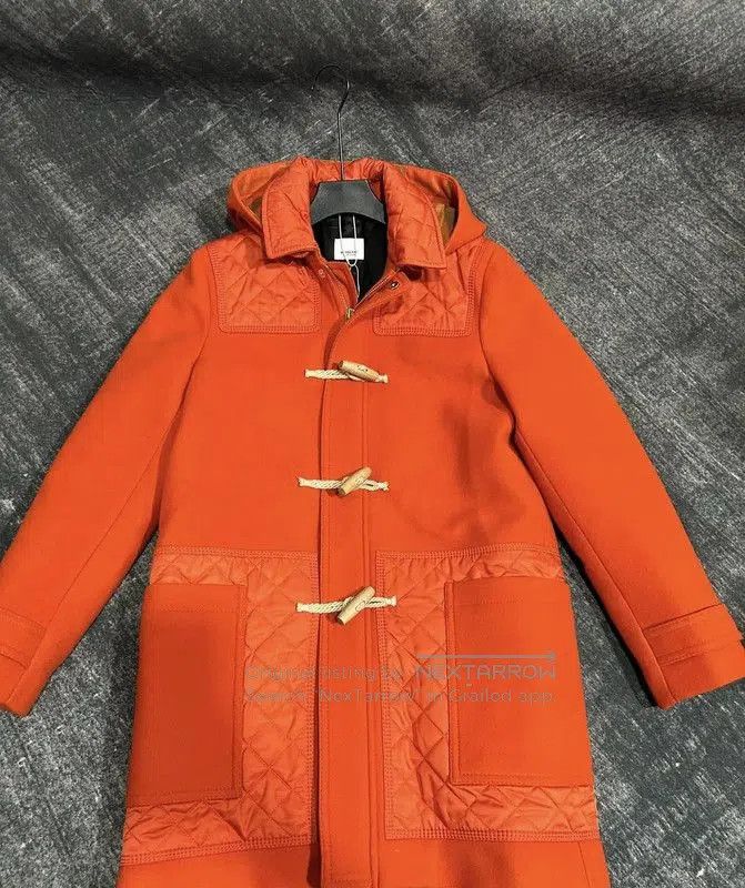 Burberry Burberry Orange Wool Long Coat for Women. Size L / US 10 / IT 46 - 3 Thumbnail