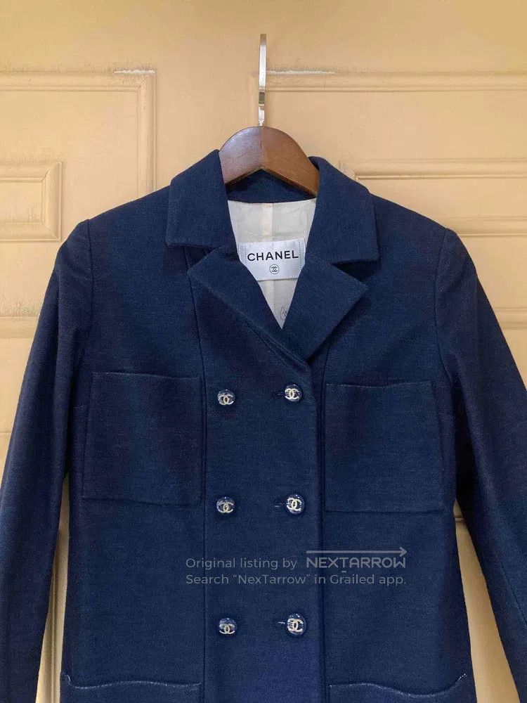 Chanel Chanel Blue and white double-breasted coat Size XXS / US 00 / IT 34 - 3 Thumbnail