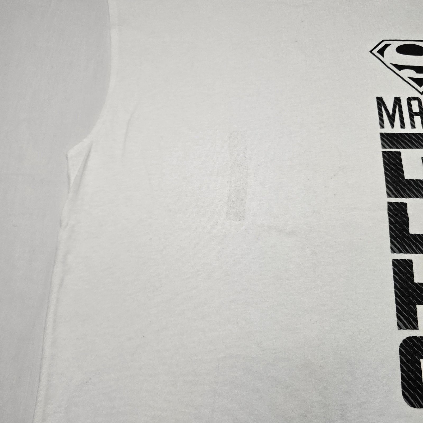 Warner Bros Vintage Superman Sleeveles Shirt M Man Of Steel White Tee Size US M / EU 48-50 / 2 - 3 Thumbnail
