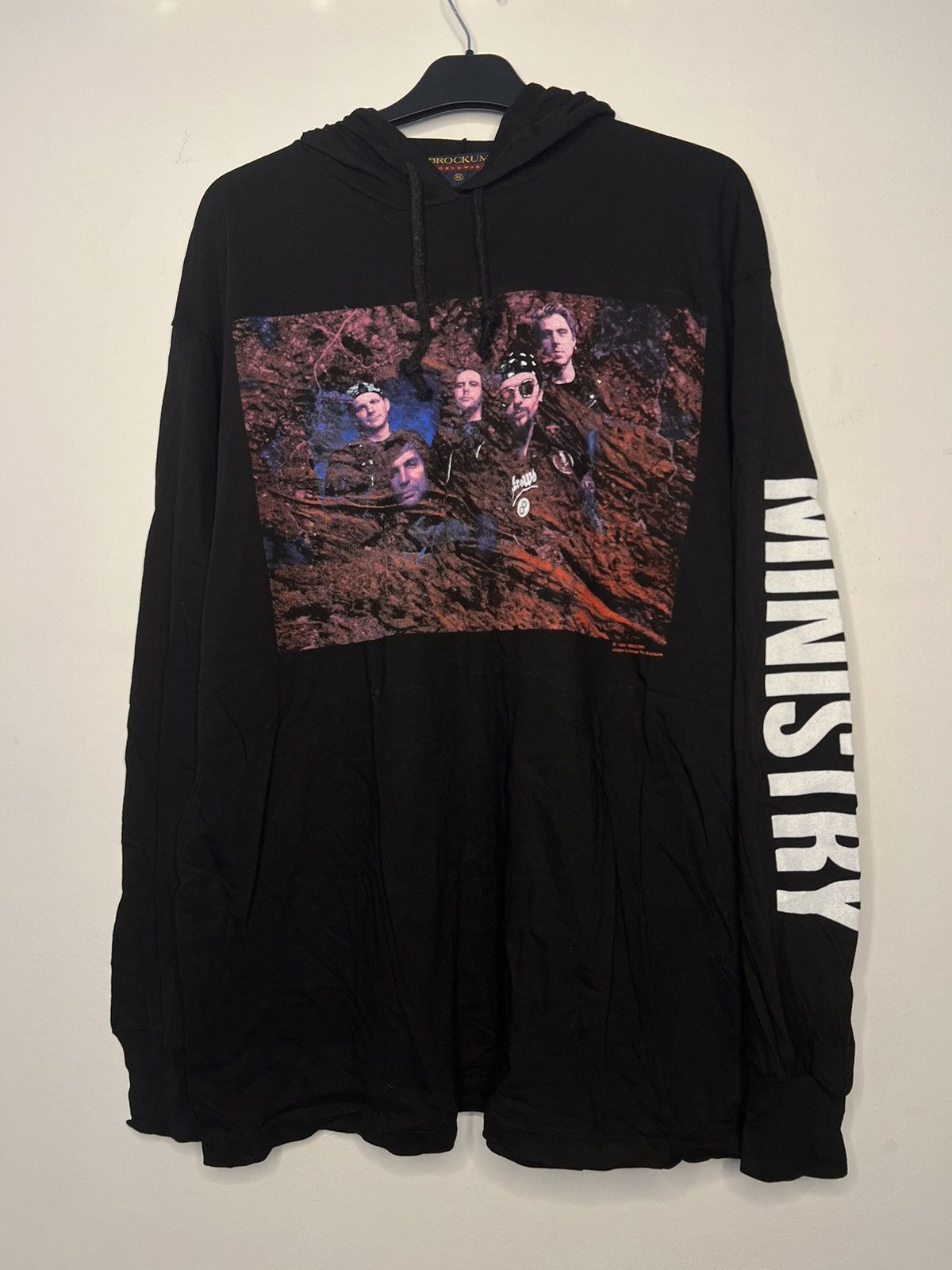 Band Tees × Brockum × Vintage Rare Ministry Vintage 1993 Rock Band Hoodie Metal Size US XL / EU 56 / 4 - 1 Thumbnail