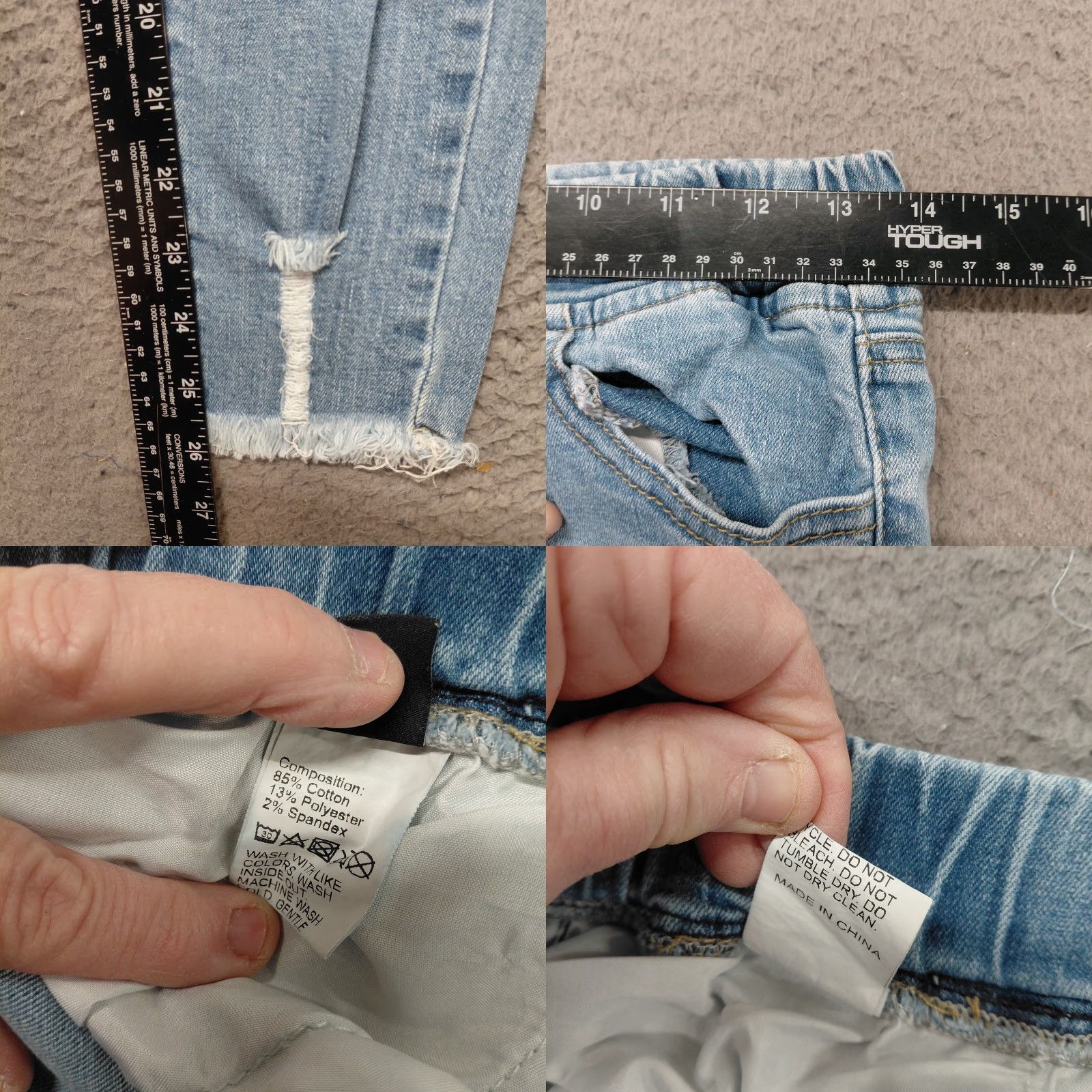 Shein Shein Drawstring Jeans Women’s Sz. 28 Blue Denim Ripped Soft Waist Comfortable Size 28" / US 6 / IT 42 - 8 Thumbnail