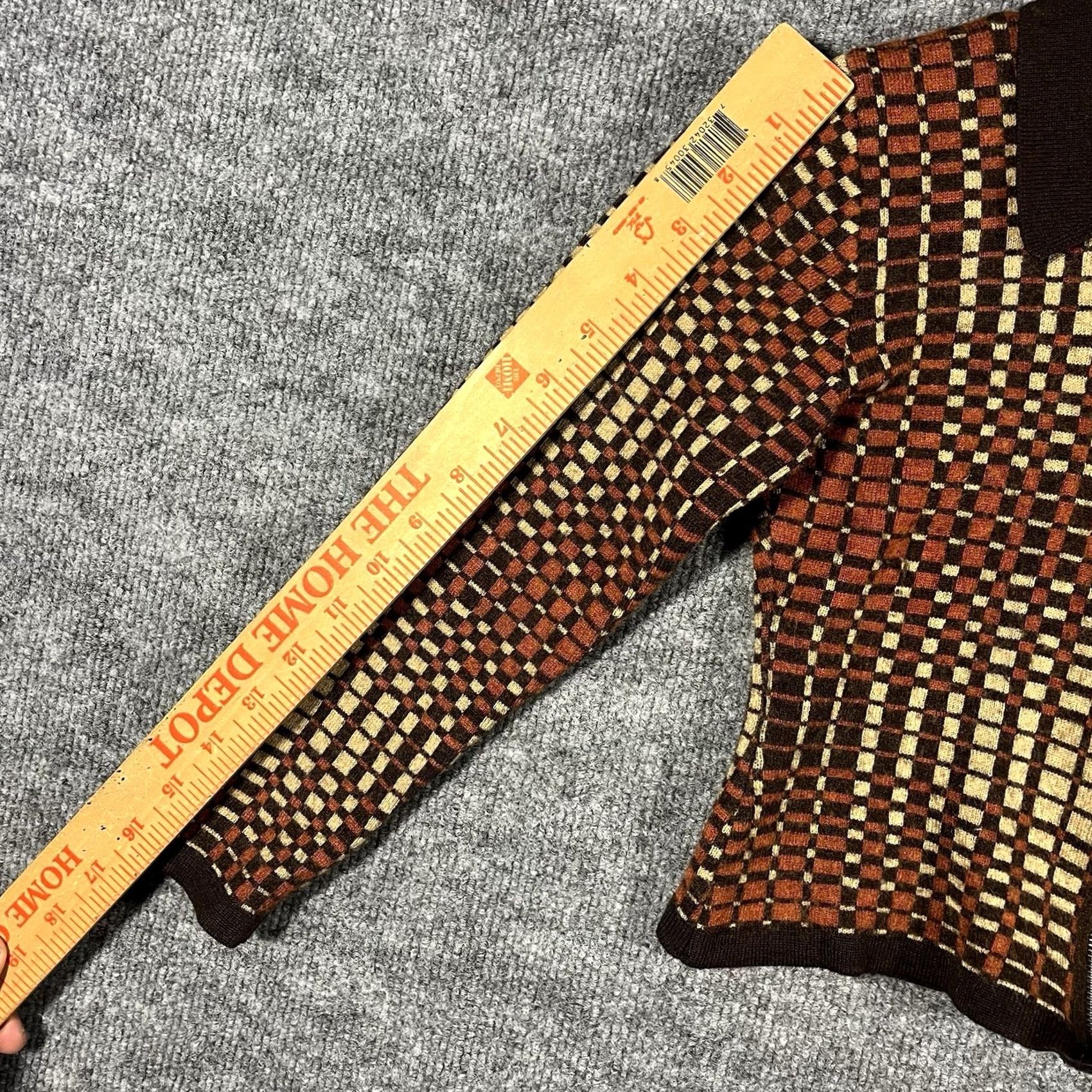 Vintage VINTAGE Geometric Wool Polo Shirt Full Zip Unbranded Womens XS Brown 70s Italy Size XS / US 0-2 / IT 36-38 - 5 Thumbnail