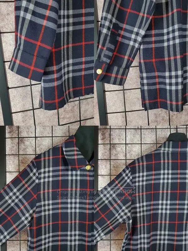 Burberry Burberry Navy Wool Check Cropped Shirt. Size M / US 6-8 / IT 42-44 - 5 Thumbnail