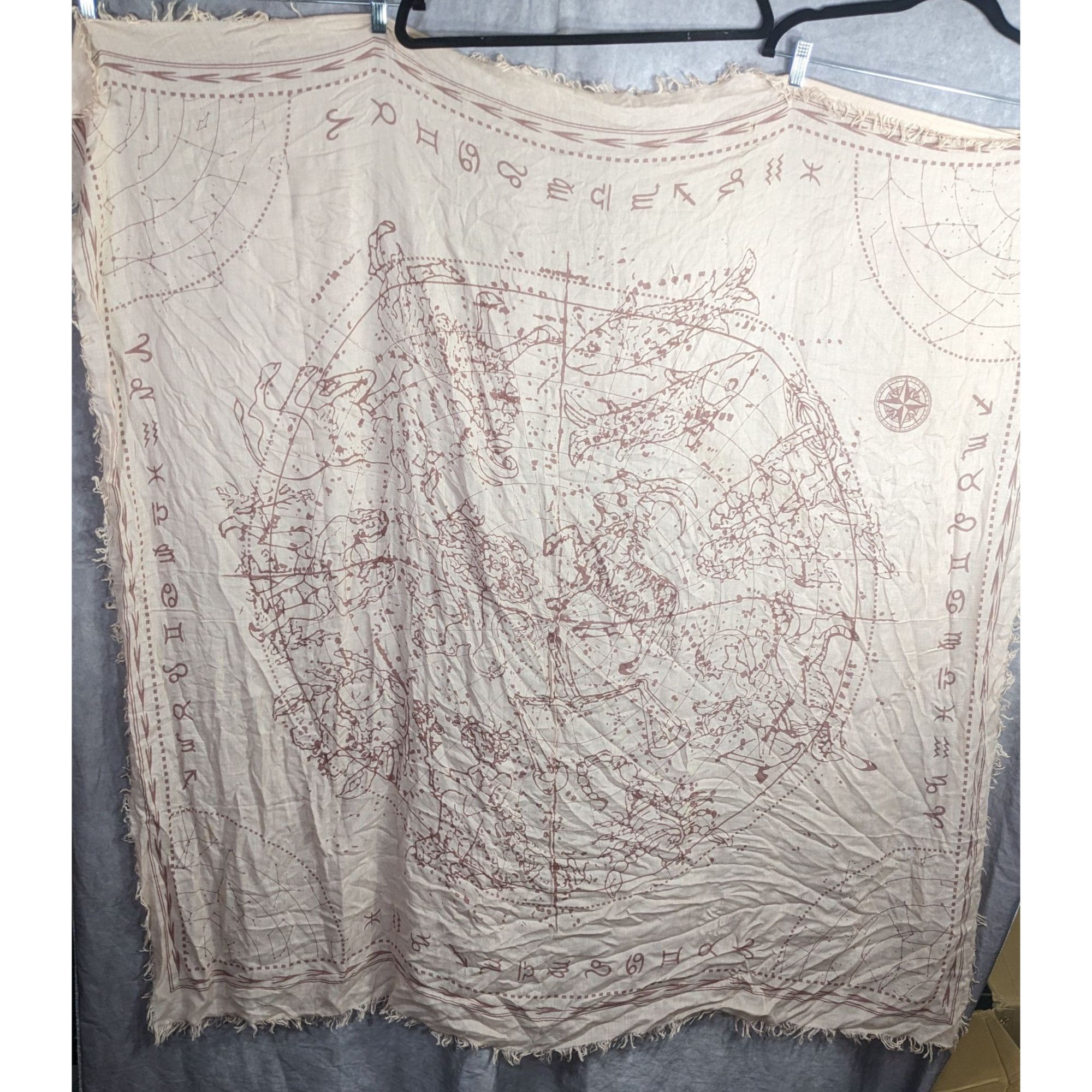 Bcbgmaxazria BCBGMaxAzria Bare Pink Constellation Print Scarf Wrap Size ONE SIZE - 10 Thumbnail