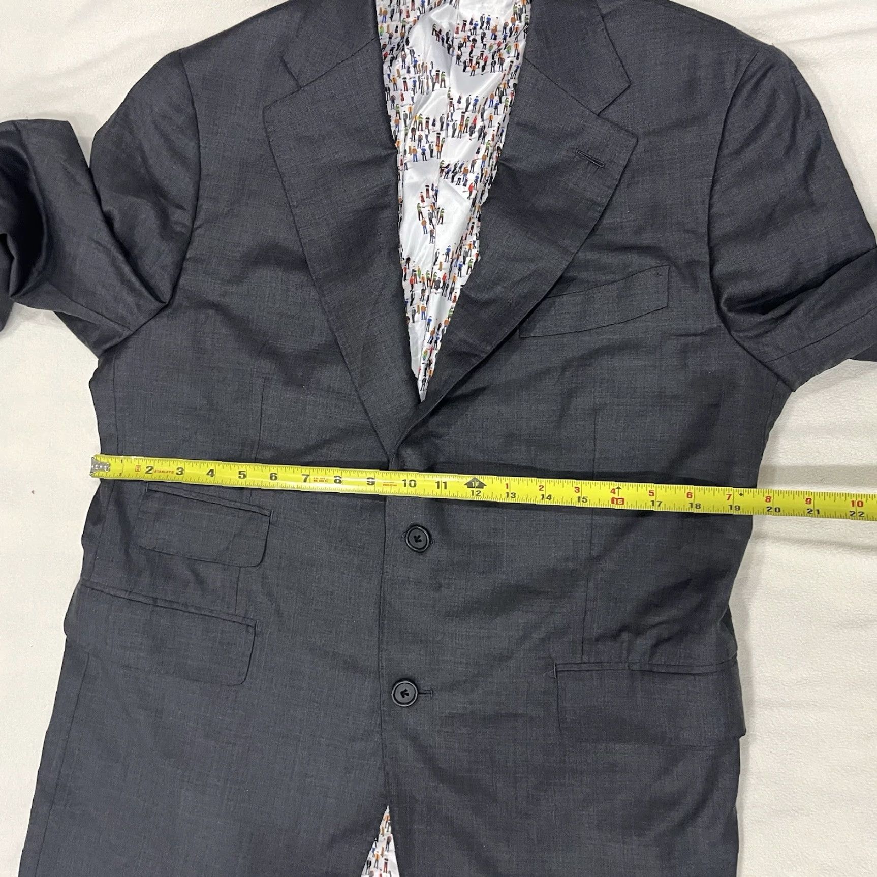 Loro Piana Andrew Lock Blazer Charcoal Gray Wool Silk Jacket 40 Regular Single-Breasted Notch Lapel Double-Vented Wool Size 40R - 7 Thumbnail