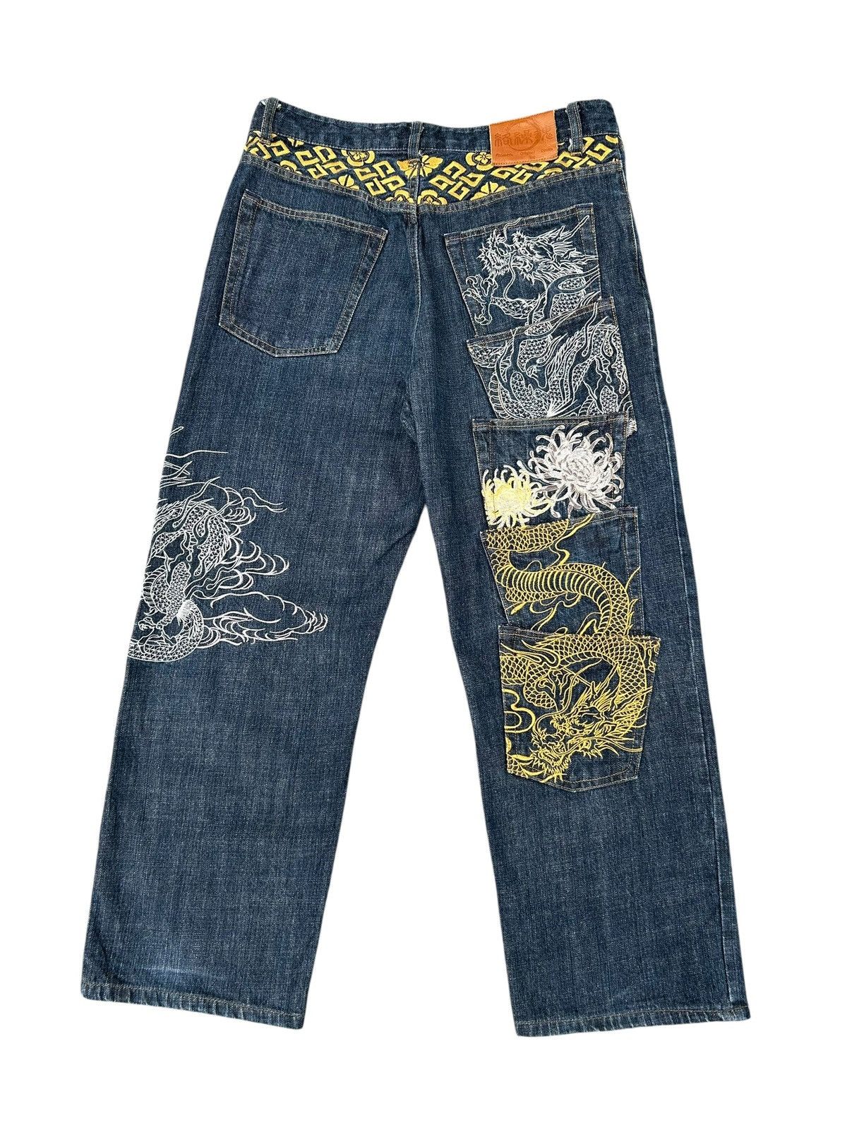Kapital KARAKURI TAMASHII DRAGON Embroidered Japanese Vintage Denim Size US 34 / EU 50 - 4 Thumbnail