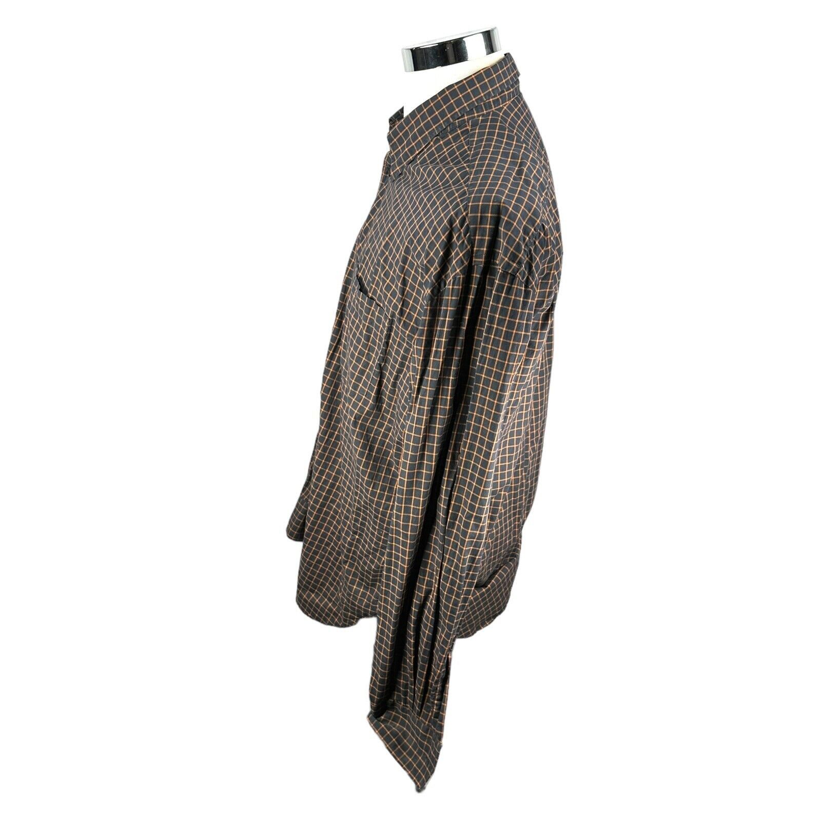 Artioli Artioli Shirt Men’s Large Black Brown Orange Check Cotton Size US L / EU 52-54 / 3 - 4 Thumbnail