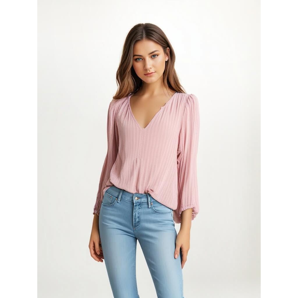 Velvet Velvet Women's Pink Striped Peplum Blouse Size Small Size S / US 4 / IT 40 - 1 Thumbnail