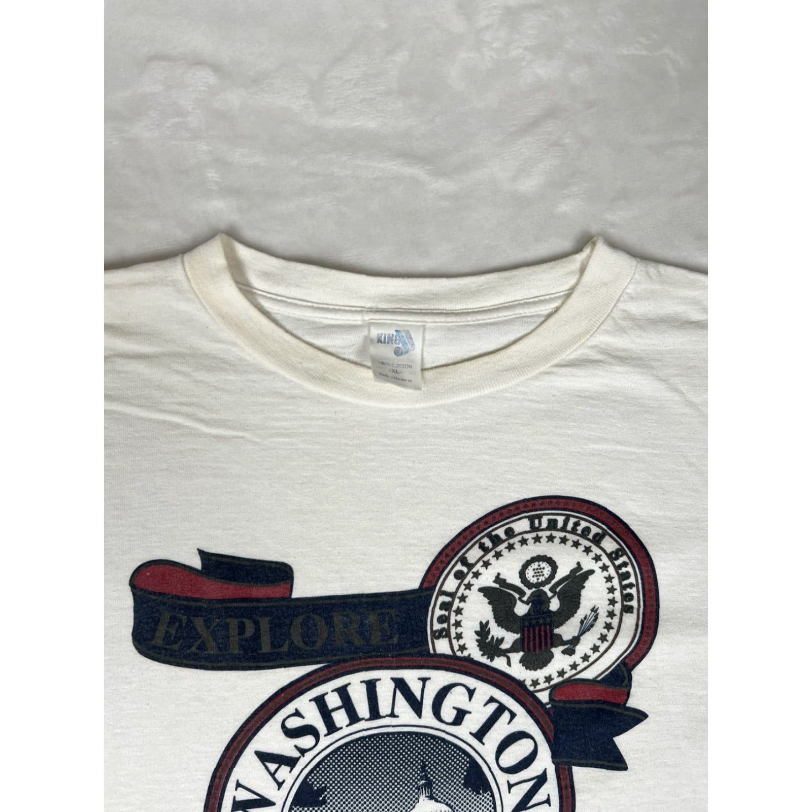 Vintage VINTAGE Washington DC White House T-Shirt XL Single Stitch Mens White 80s 90s USA Pin Hole Size US XL / EU 56 / 4 - 3 Thumbnail