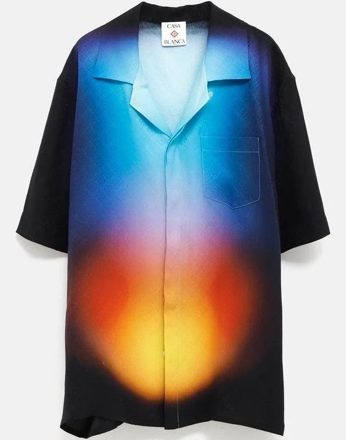 CasaBlanca Gradient Silk Camp Shirt
