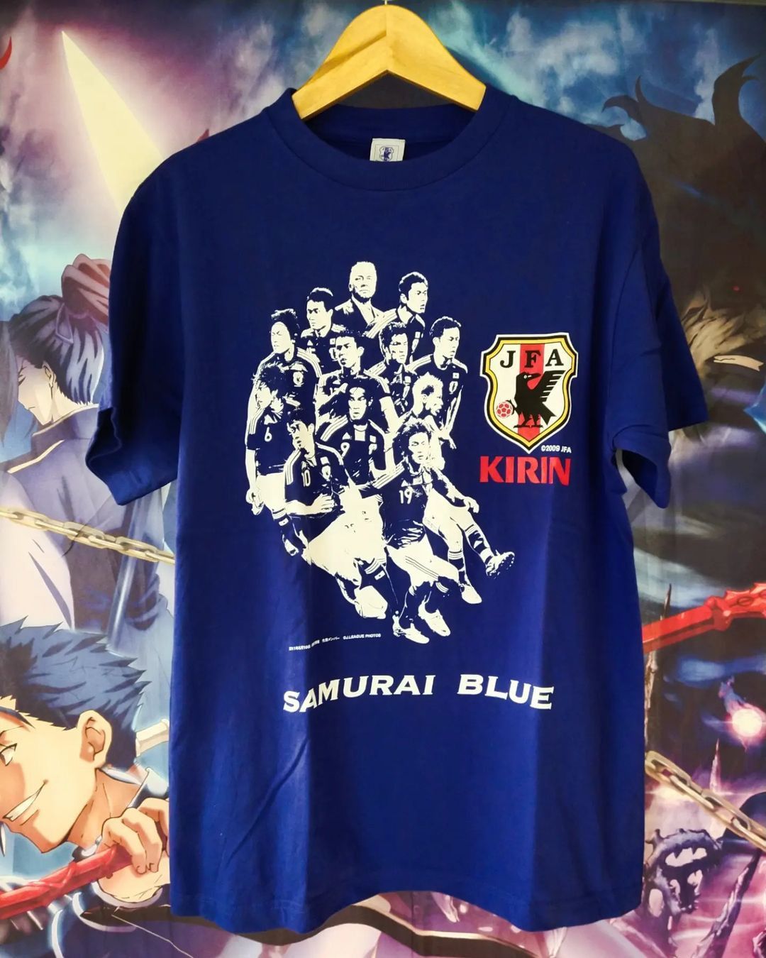Adidas × Japanese Brand Japan National Team Big Print Samurai Blue Tees Size US L / EU 52-54 / 3 - 1 Thumbnail