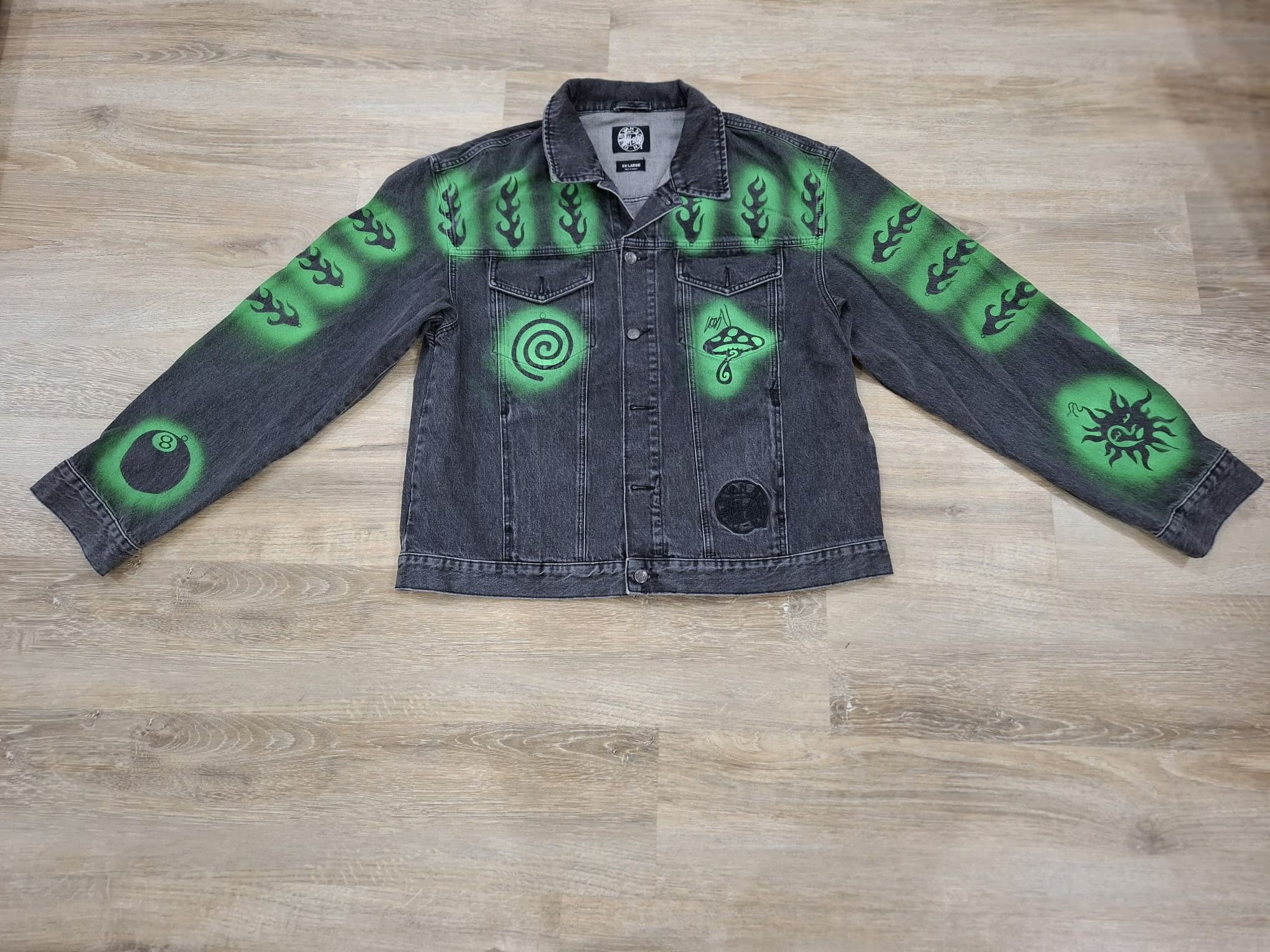 Dries Van Noten × Stussy Hand-Stencilled Denim Jacket Size US XXL / EU 58 / 5 - 4 Thumbnail