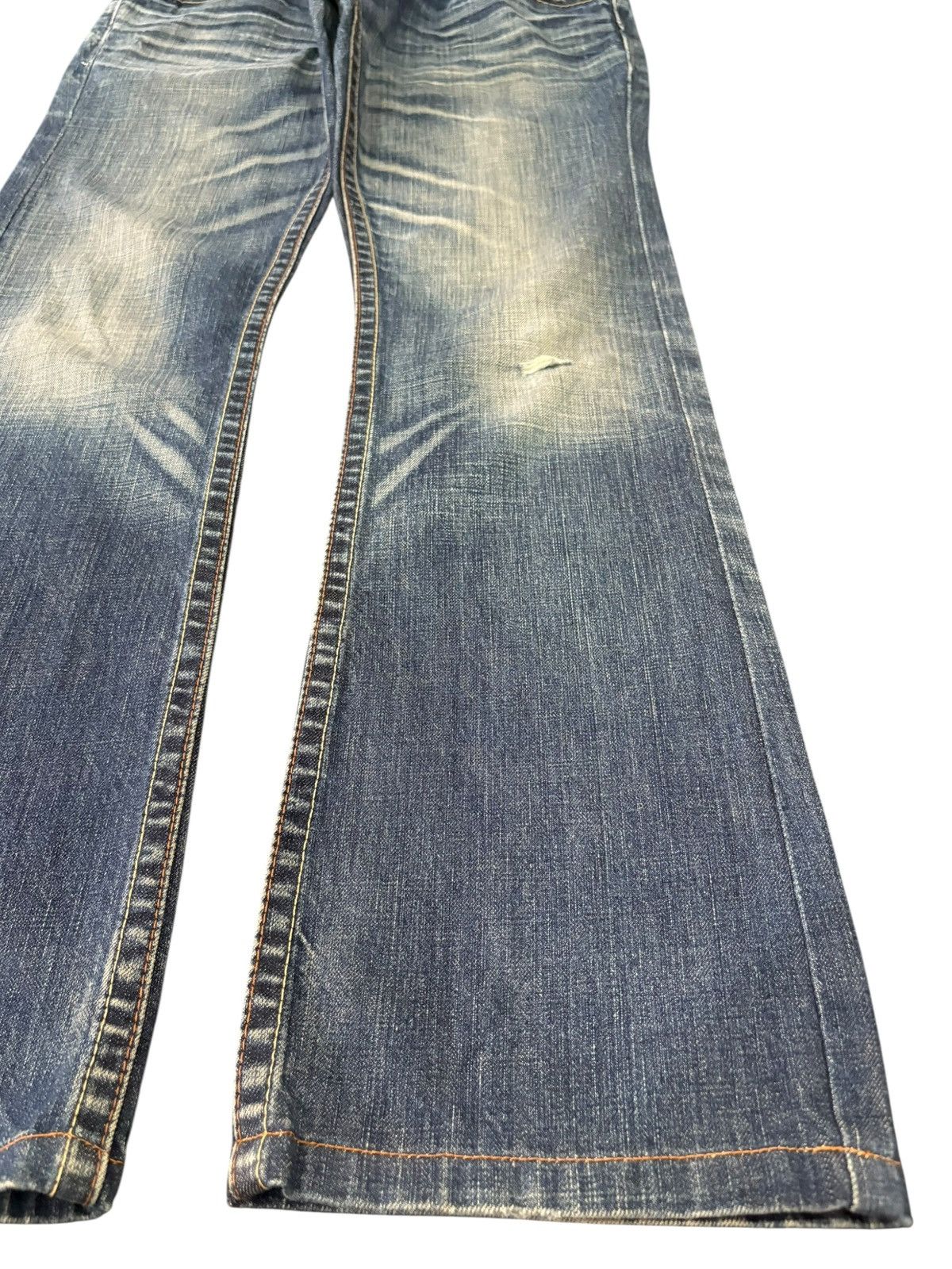 Levi's Vintage 90s Levis 507 Bootcut Distress Blue Jeans Size US 31 - 7 Thumbnail