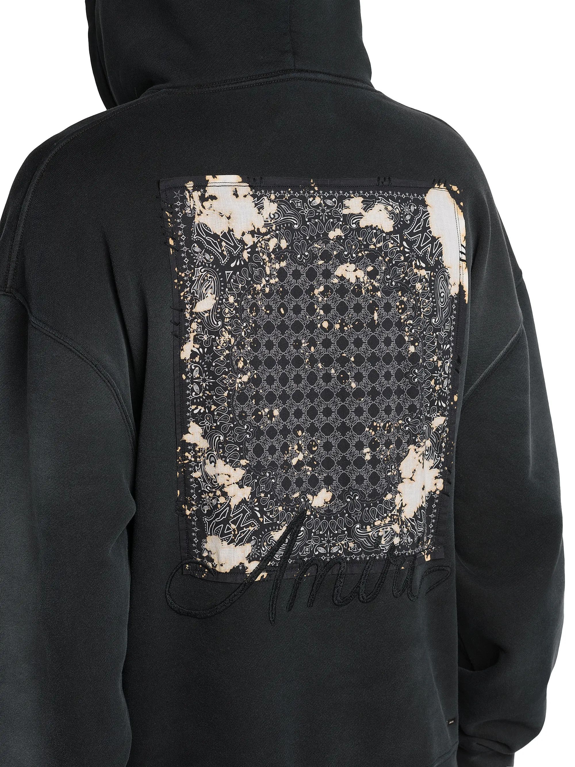 Amiri os11x1225 Bleach Bandana Cotton Oversized Hoodie in Black Size US M / EU 48-50 / 2 - 6 Thumbnail