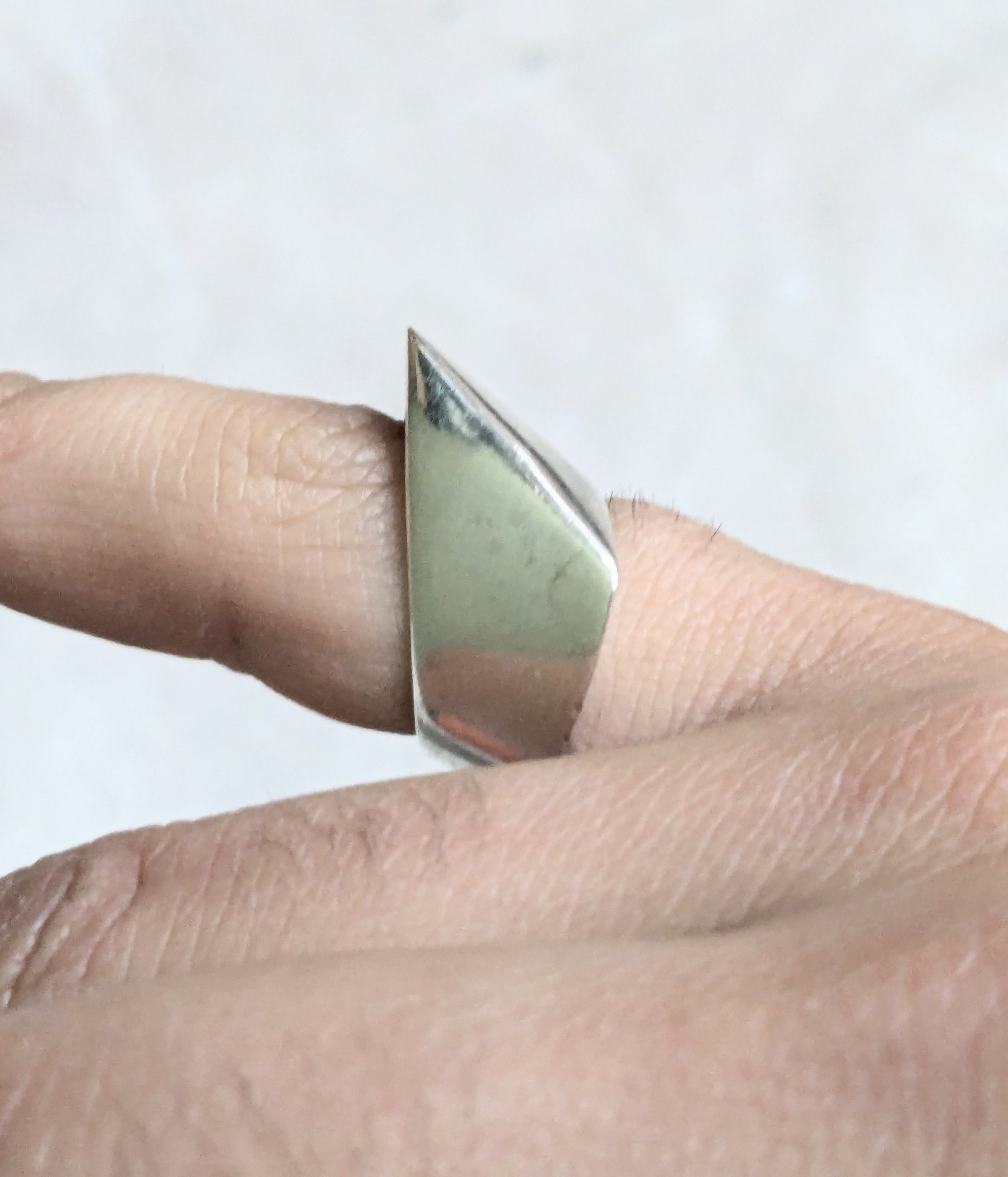 Sterling Silver Vintage Sterling Silver Ring Abstract Modernist 5.5 Size ONE SIZE - 10 Thumbnail