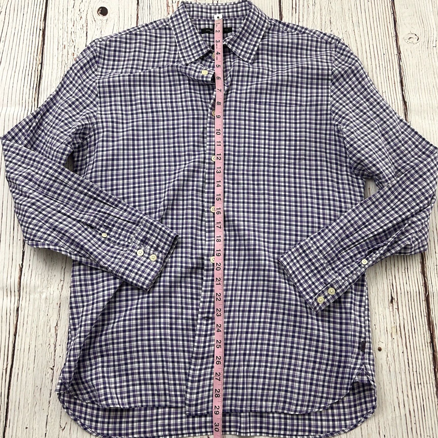 John Varvatos John Varvatos Plaid Long Sleeve Button Front Shirt Mens M Purple Size US M / EU 48-50 / 2 - 3 Thumbnail