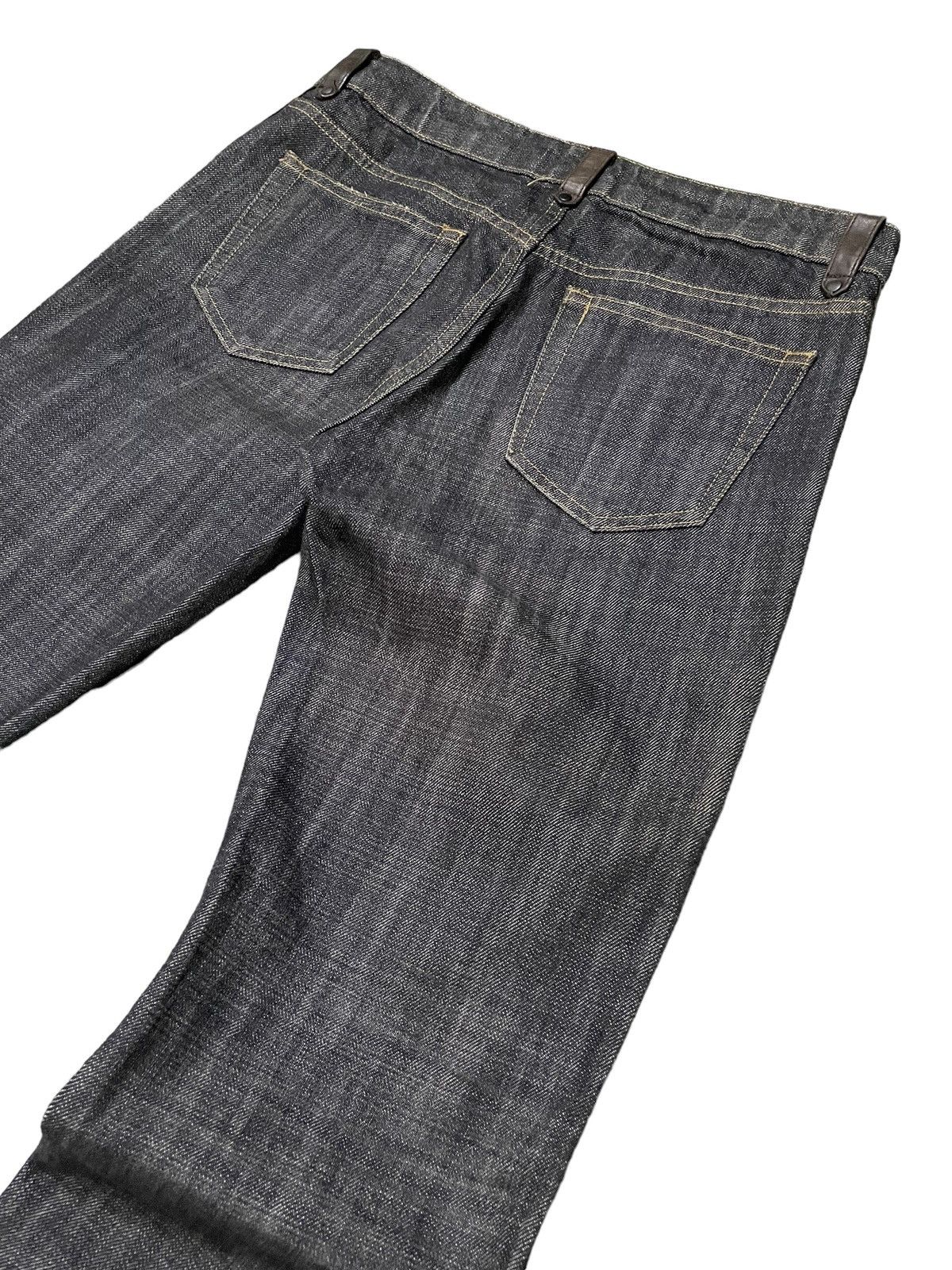 Le Grande Bleu (L.G.B.) Comme Ca Du Mode Leather Side Trimmed Flared Jeans Size US 30 / EU 46 - 11 Thumbnail
