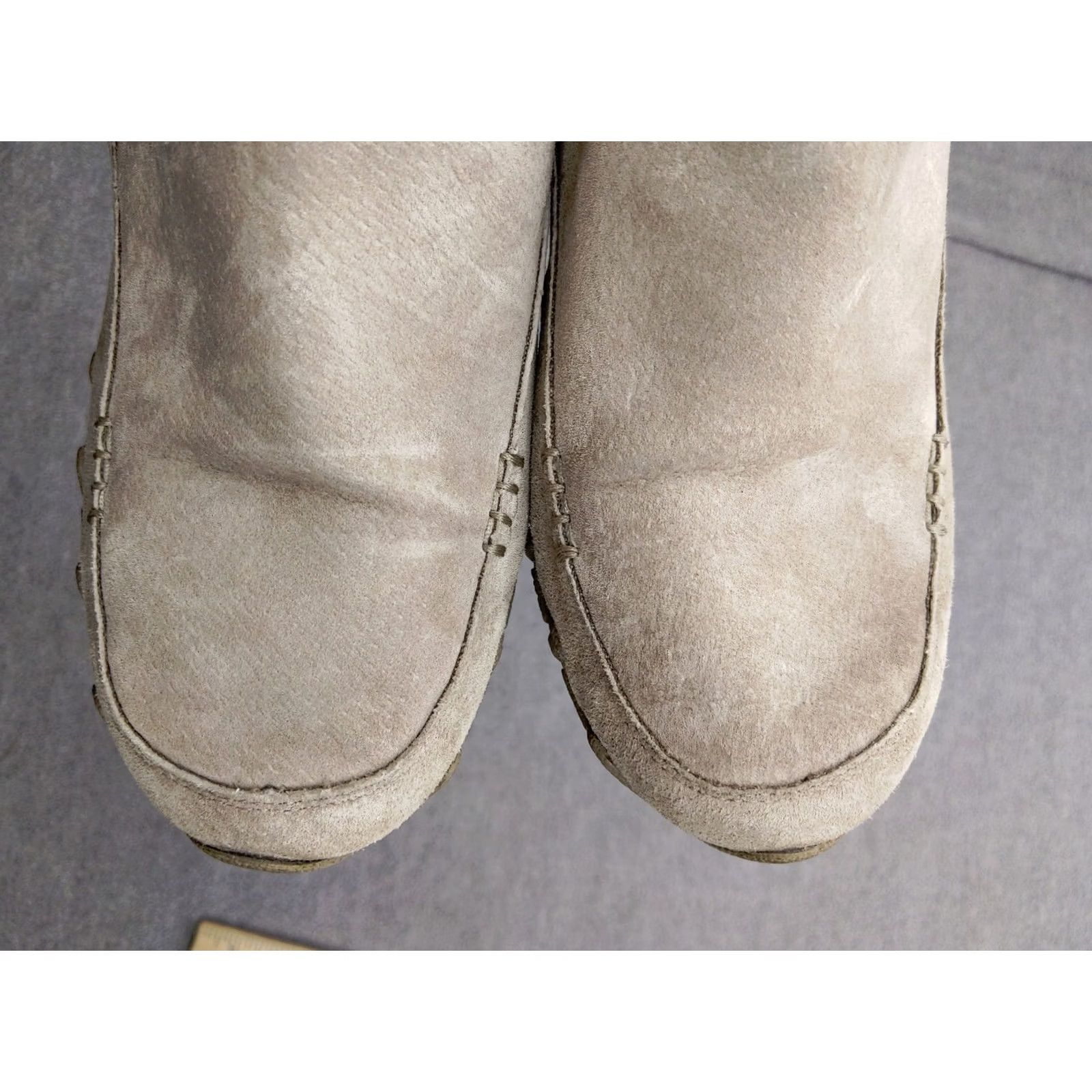SKECHERS Skechers Bikers Boots Womens 10 40 Beige Leather Suede Zip up Ankle Booties Size US 10 / IT 40 - 4 Thumbnail