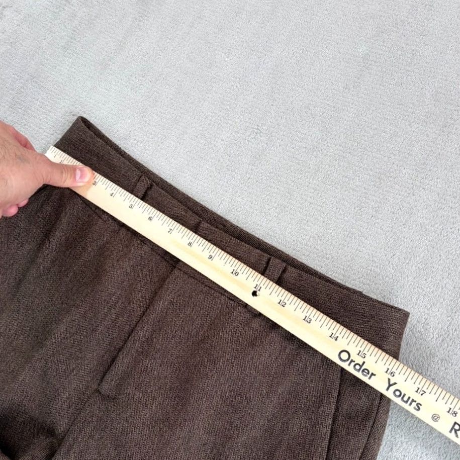 Ralph Lauren Ralph Lauren LRL Wool Herringbone Trouser Pants Women 6 Brown Wide Leg Preppy Dress Pants Vintage No Size 28" / US 6 / IT 42 - 6 Thumbnail