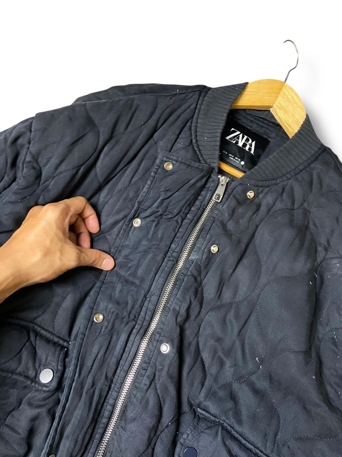 Designer × Vintage × Zara ZARA Quilted Bomber Jacket with Double Pocket (120) Size US M / EU 48-50 / 2 - 4 Thumbnail