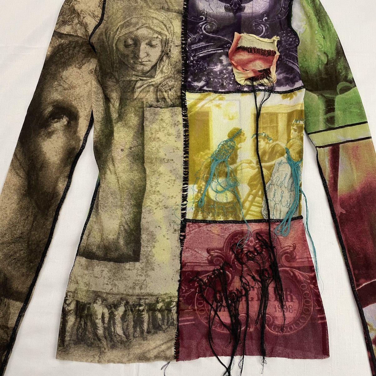 Jean Paul Gaultier Jean Paul Gaultier Eye Applique Patchwork Mesh Top Vintage Size US S / EU 44-46 / 1 - 3 Thumbnail