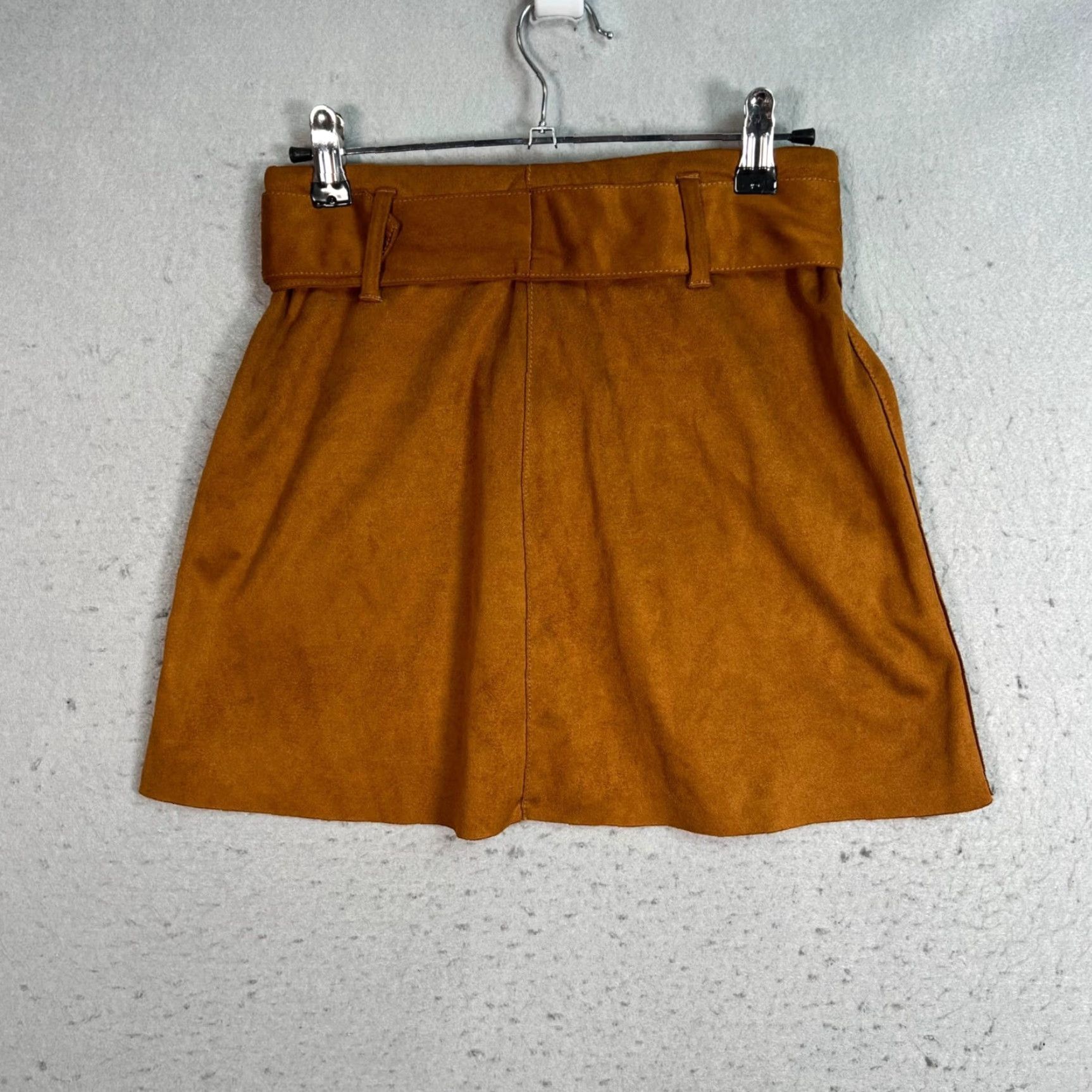 Zara VINTAGE Zara Trafaluc Womens XS Brown Mini Skirt With Belt & Pockets Size 26" / US 2 / IT 38 - 2 Thumbnail
