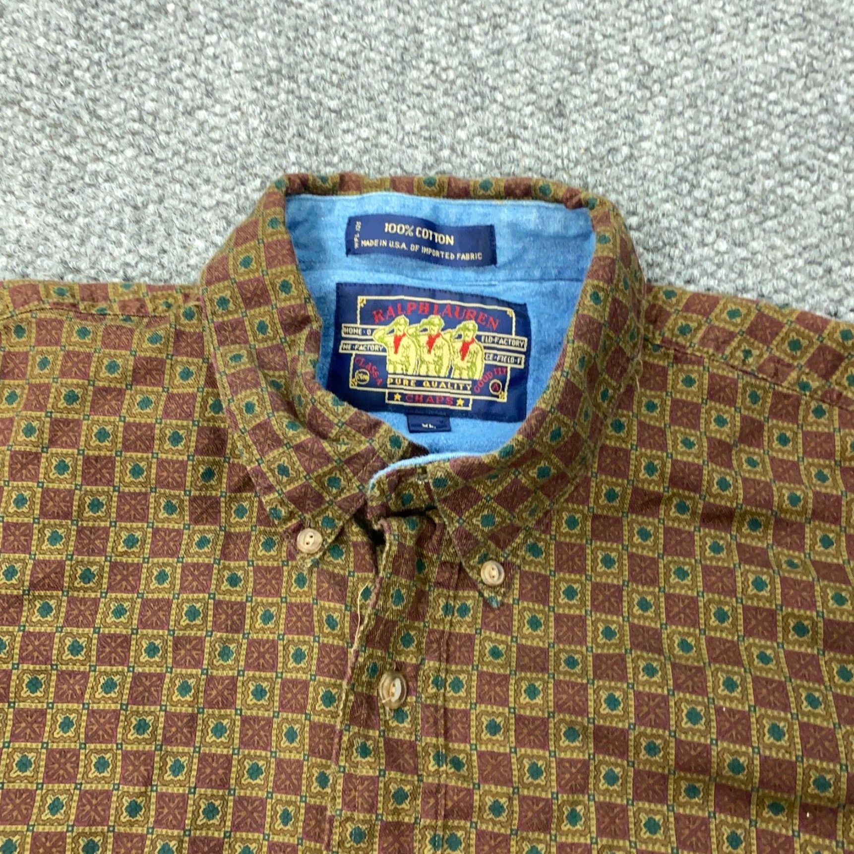 Ralph Lauren VTG Ralph Lauren Chaps Shirt Mens XL Brown Long Sleeve Made In USA 90s Size US XL / EU 56 / 4 - 3 Thumbnail