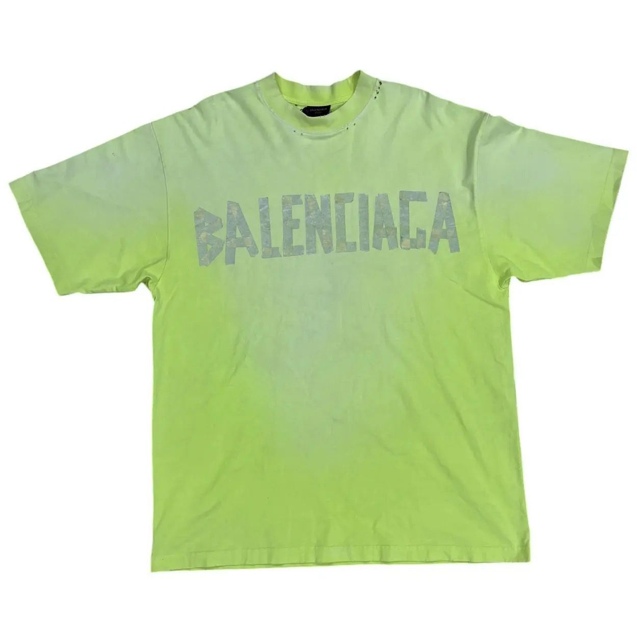 Balenciaga Balenciaga 'Fluo Yellow' Logo Tee Size US S / EU 44-46 / 1 - 1 Preview