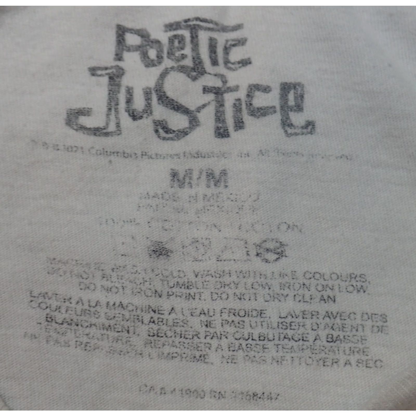 Vintage VINTAGE Rare Poetic Justice Adult Medium Tupac T-Shirt Mens WHITE Graphic Print 90s Hip Hop Tee Size US M / EU 48-50 / 2 - 6 Thumbnail