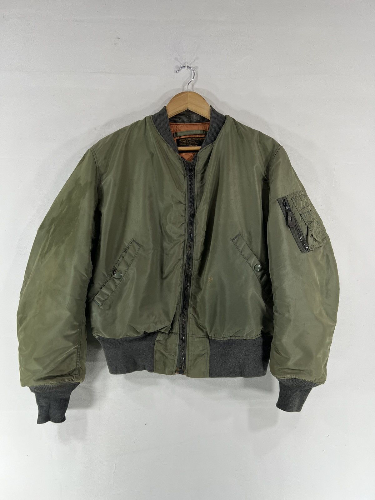 Alpha Industries Vintage Scovill 60's Hope Mfg Faded Bomber Jacket Size US M / EU 48-50 / 2 - 1 Thumbnail