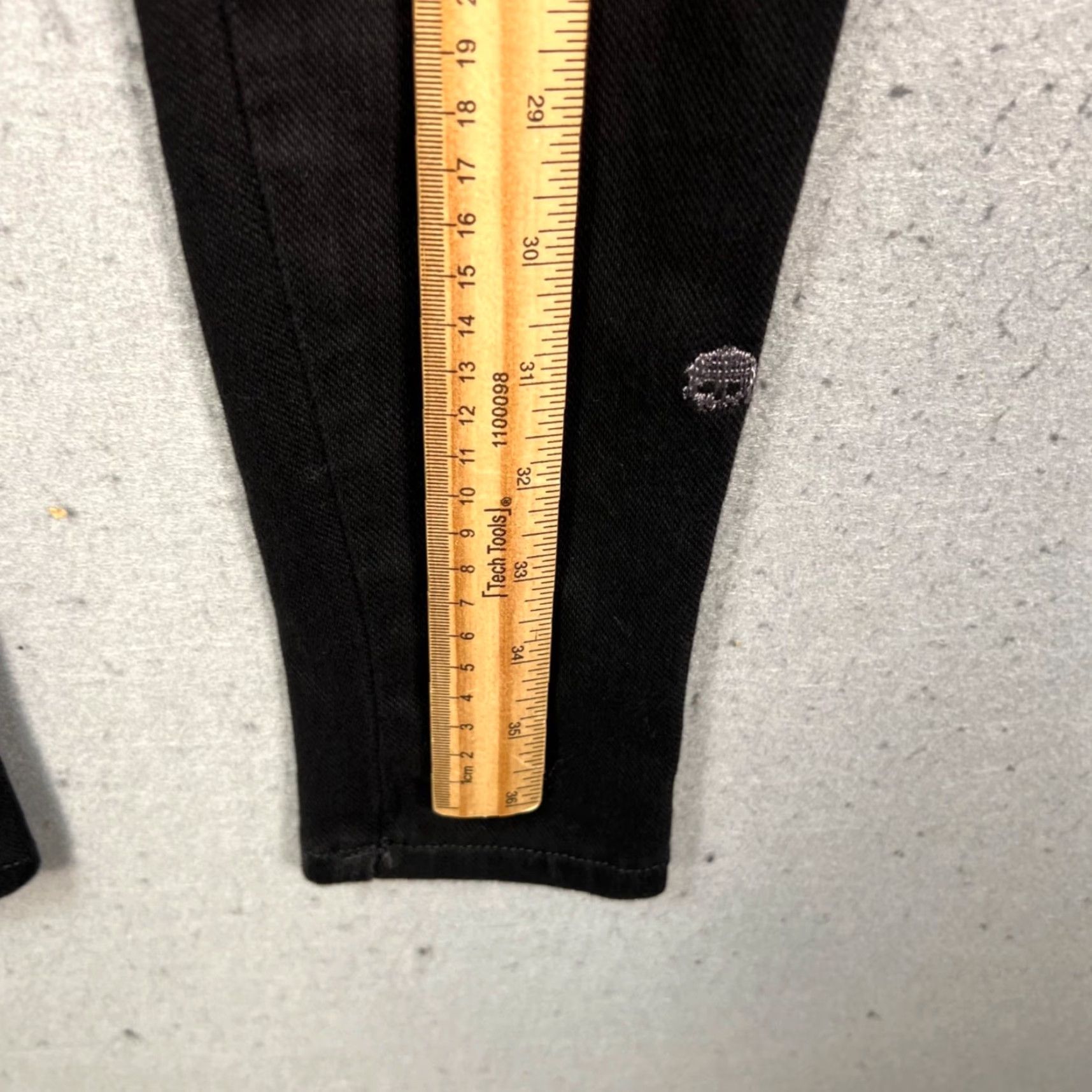 Vintage Modern Saints Womens Jeans Skull Embroidered Dark Denim Skinny 5-Pocket Size 1 Black Leather? Size 25" / US 0 / IT 36 - 7 Thumbnail