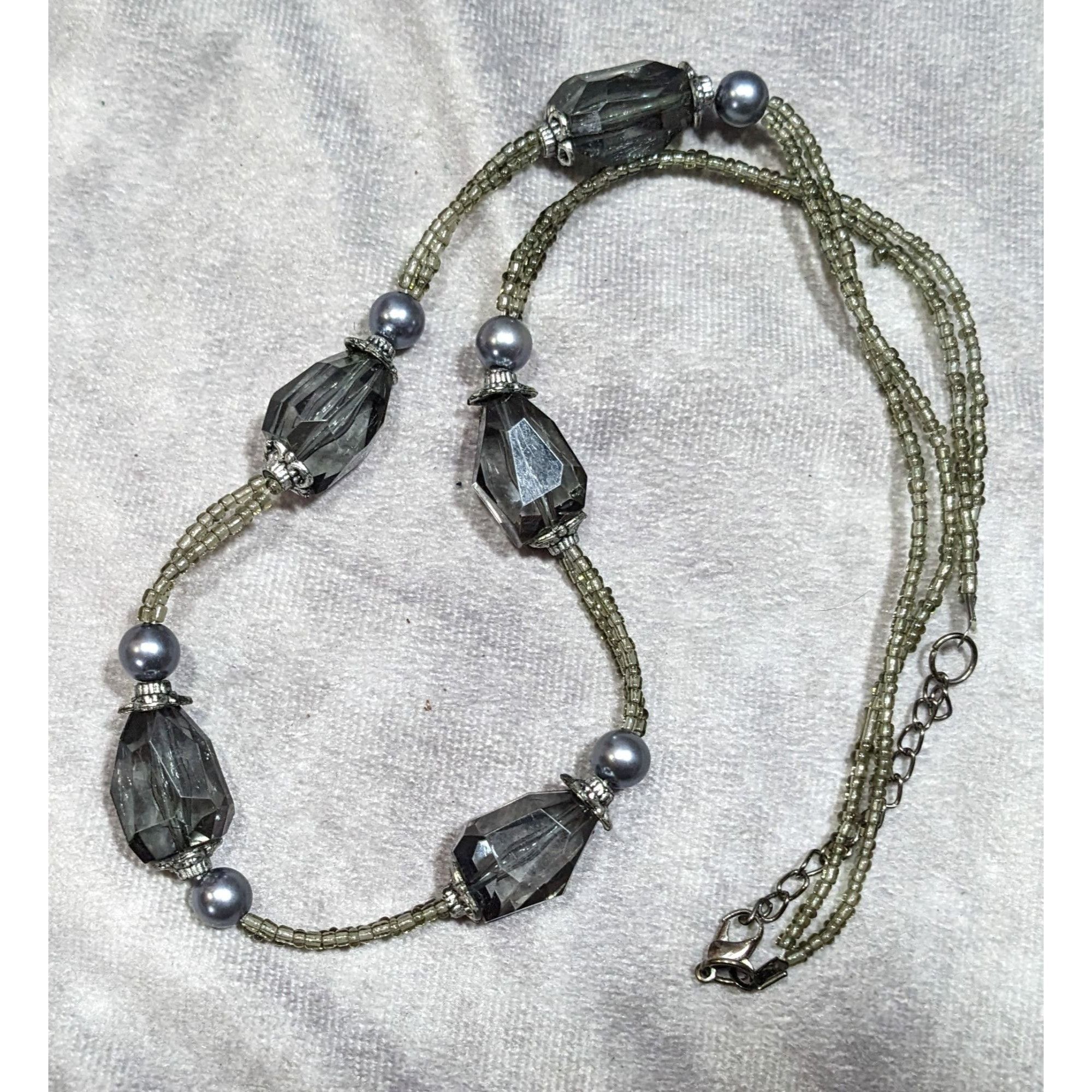 Other Chunky Translucent Grey Glass And Acrylic Beaded Necklace Size ONE SIZE - 4 Thumbnail