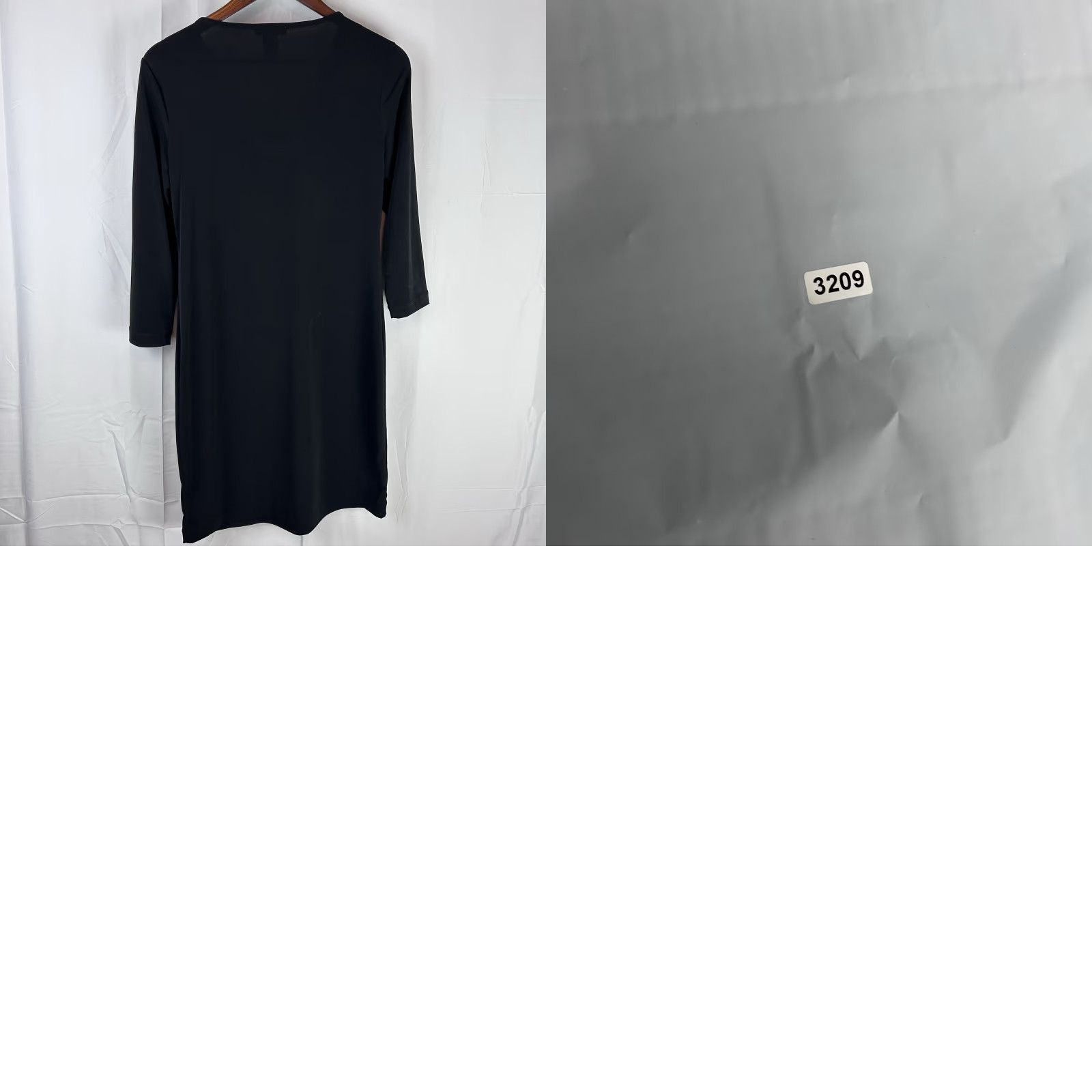 Vintage Chelsea Theodore Womens Black Med Lace Up Front Shift Dress Long Sleeve Stretch Size M / US 6-8 / IT 42-44 - 8 Thumbnail