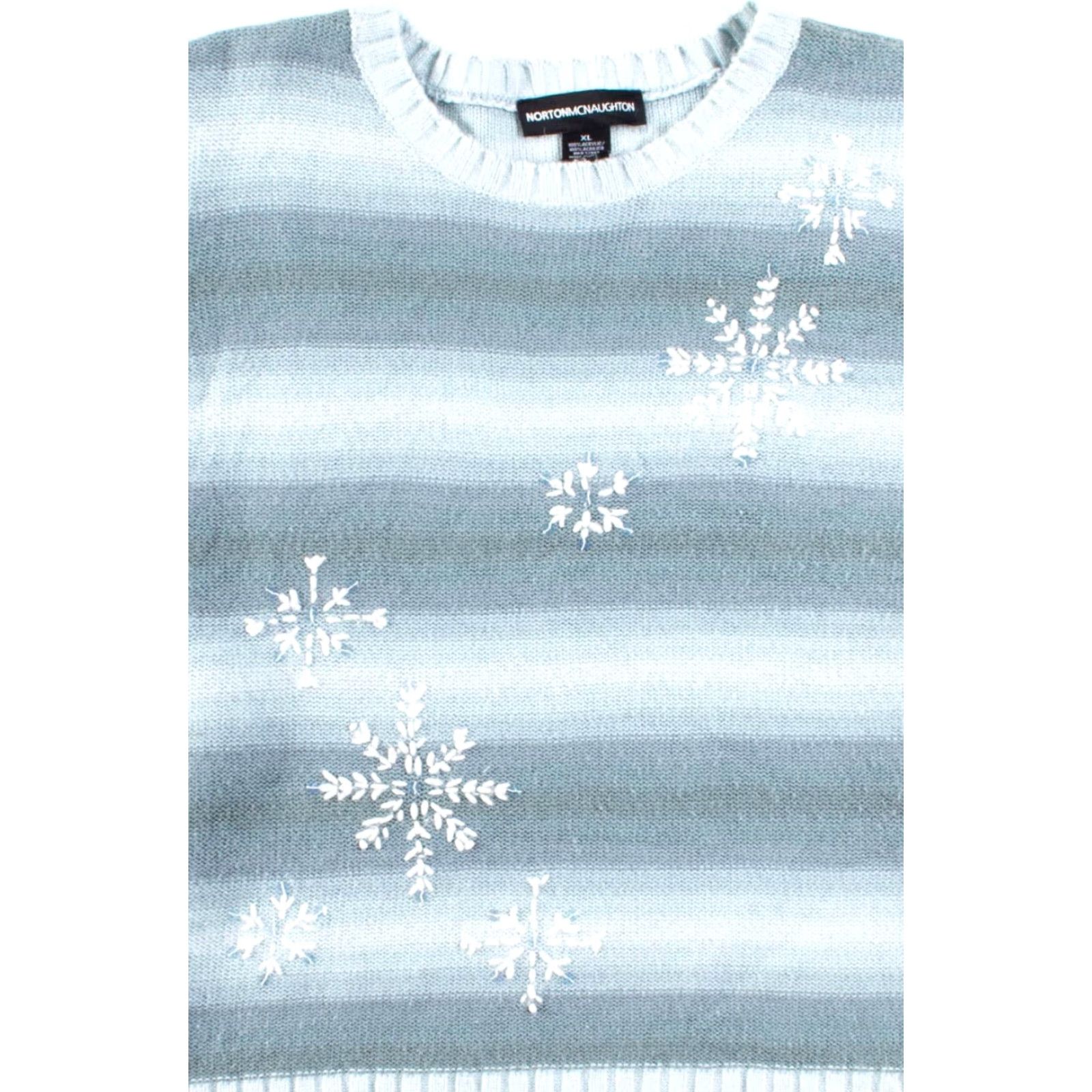Vintage VINTAGE Norton McNaughton Blue Ugly Christmas Pullover XS? XL? Large? (note: Size info in description) Size XL / US 12-14 / IT 48-50 - 2 Thumbnail