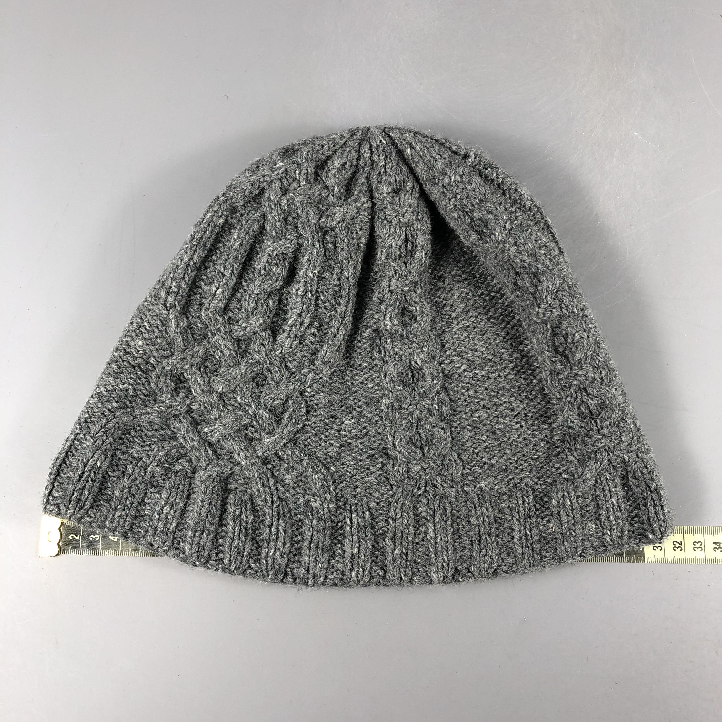 Aran Isles Knitwear × Vintage Aran Isle Gray Knit Beanie Snow Hat Snow Cap -D1261 Size ONE SIZE - 3 Thumbnail