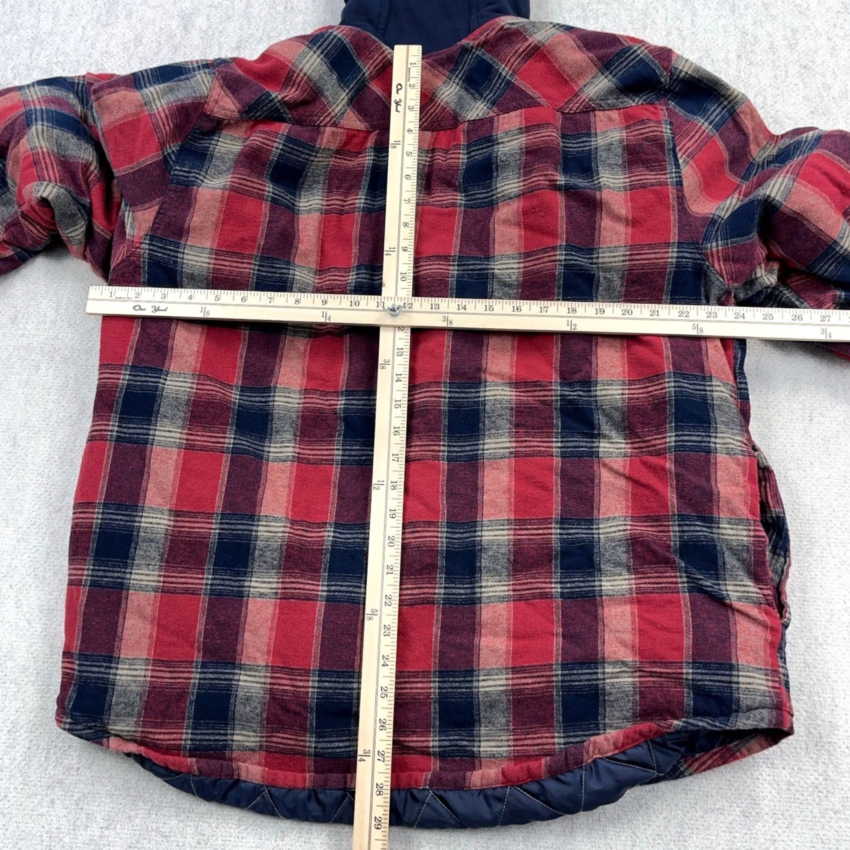 Vintage Legendary Whitetails Shacket Men 2XL Red Plaid Hooded Jacket, Casual, Workwear, Travel, Mid-Length, Button Snap, Lined, Pockets, Outdoors Size US XXL / EU 58 / 5 - 6 Thumbnail