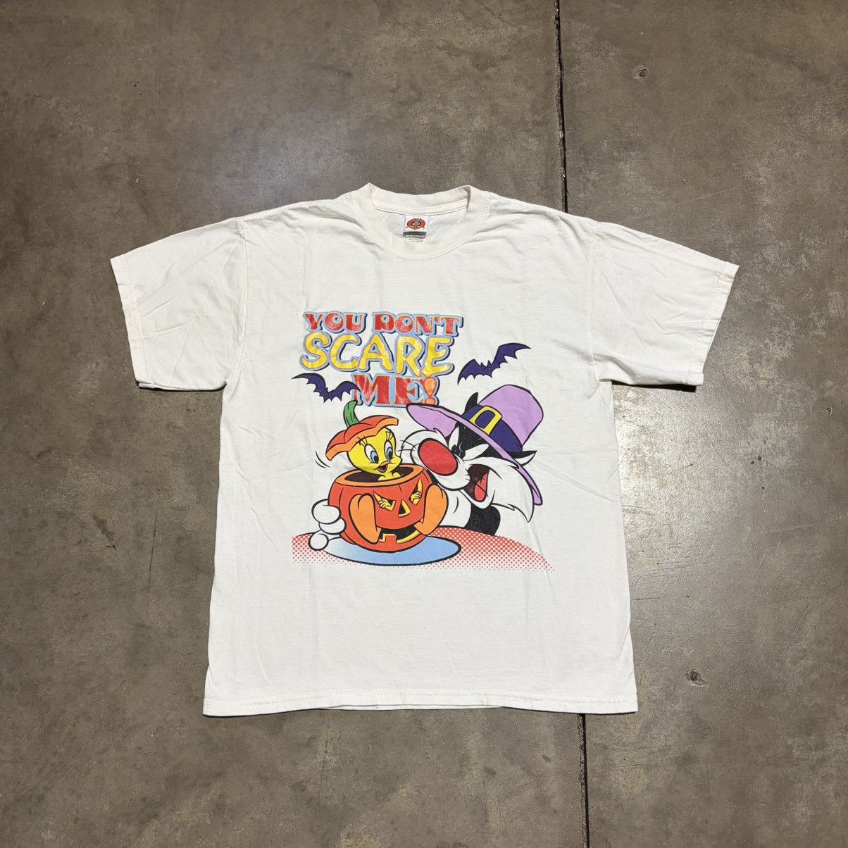 Warner Bros Vintage Looney Tunes Sylvester Tweety Halloween T Shirt Y2K Size US L / EU 52-54 / 3 - 1 Thumbnail