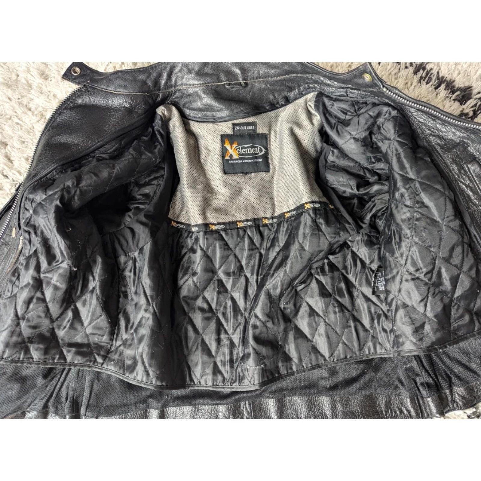Element VINTAGE leather jacket motorcycle jacket Mens M 40 black racing vented cowhide 1990s Y2K Size US M / EU 48-50 / 2 - 6 Thumbnail