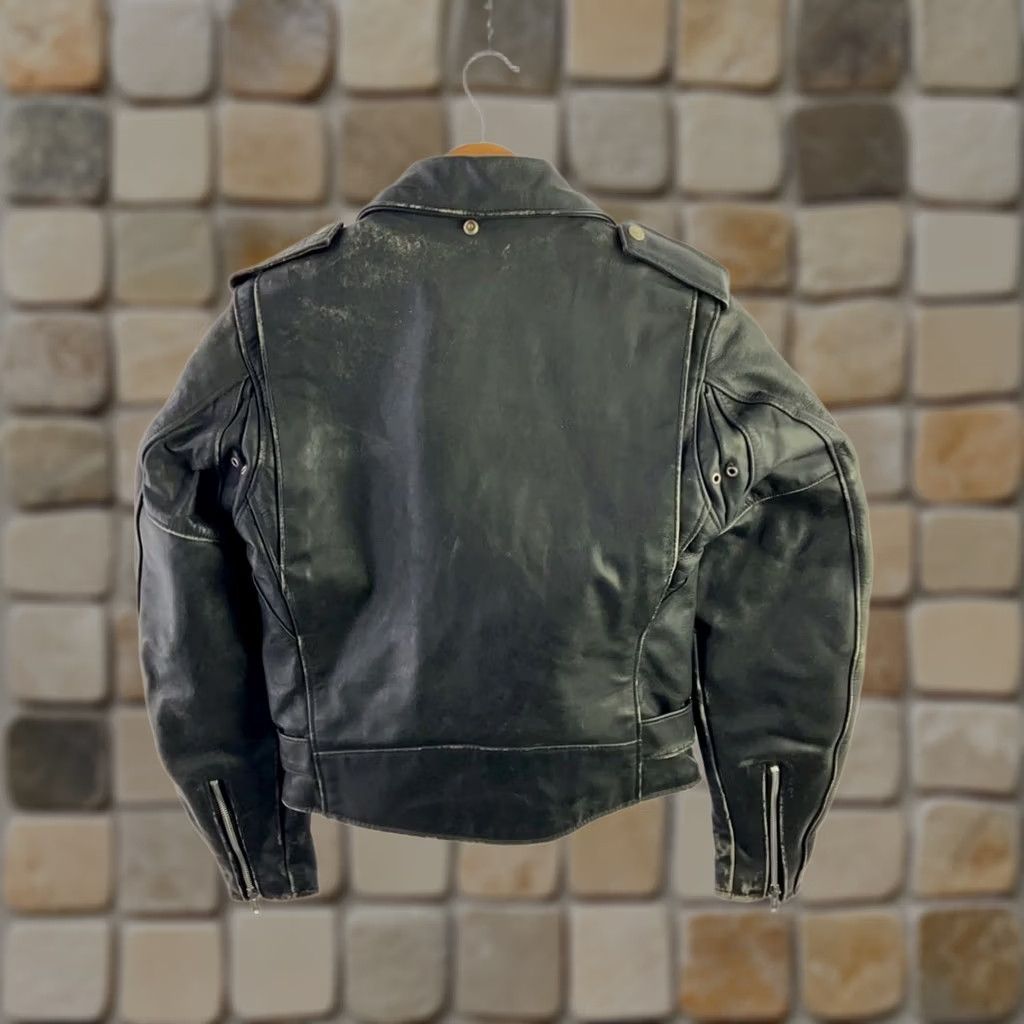 Schott VINTAGE Schott Perfecto Double Leather Riders Jacket 36 Black Mens Jacket Short Leather Bike 80s 90s Size US XXS / EU 40 - 1 Thumbnail